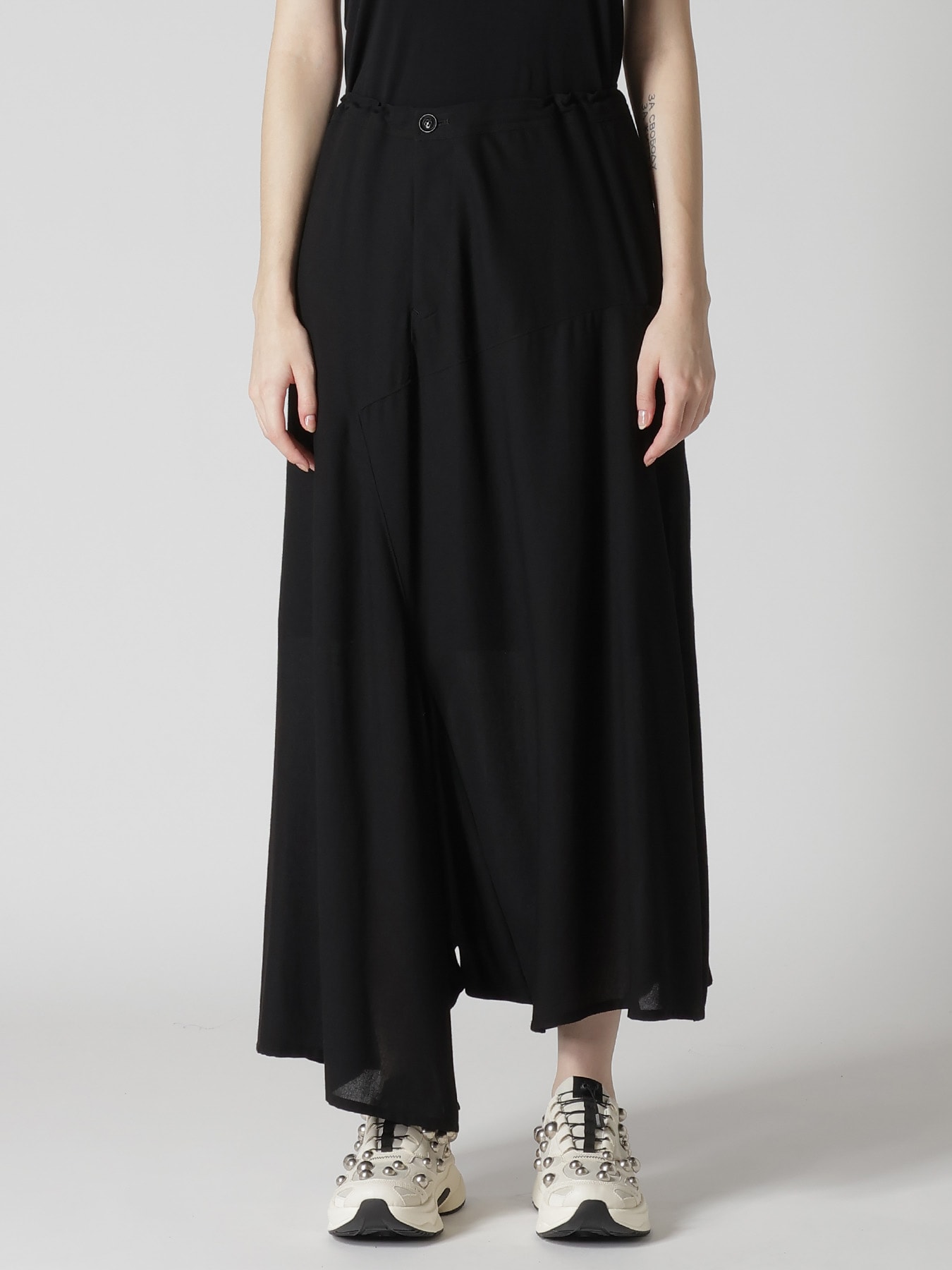 RY/NY GAUZE ASYMMETRIC PANTS WITH GUSSET