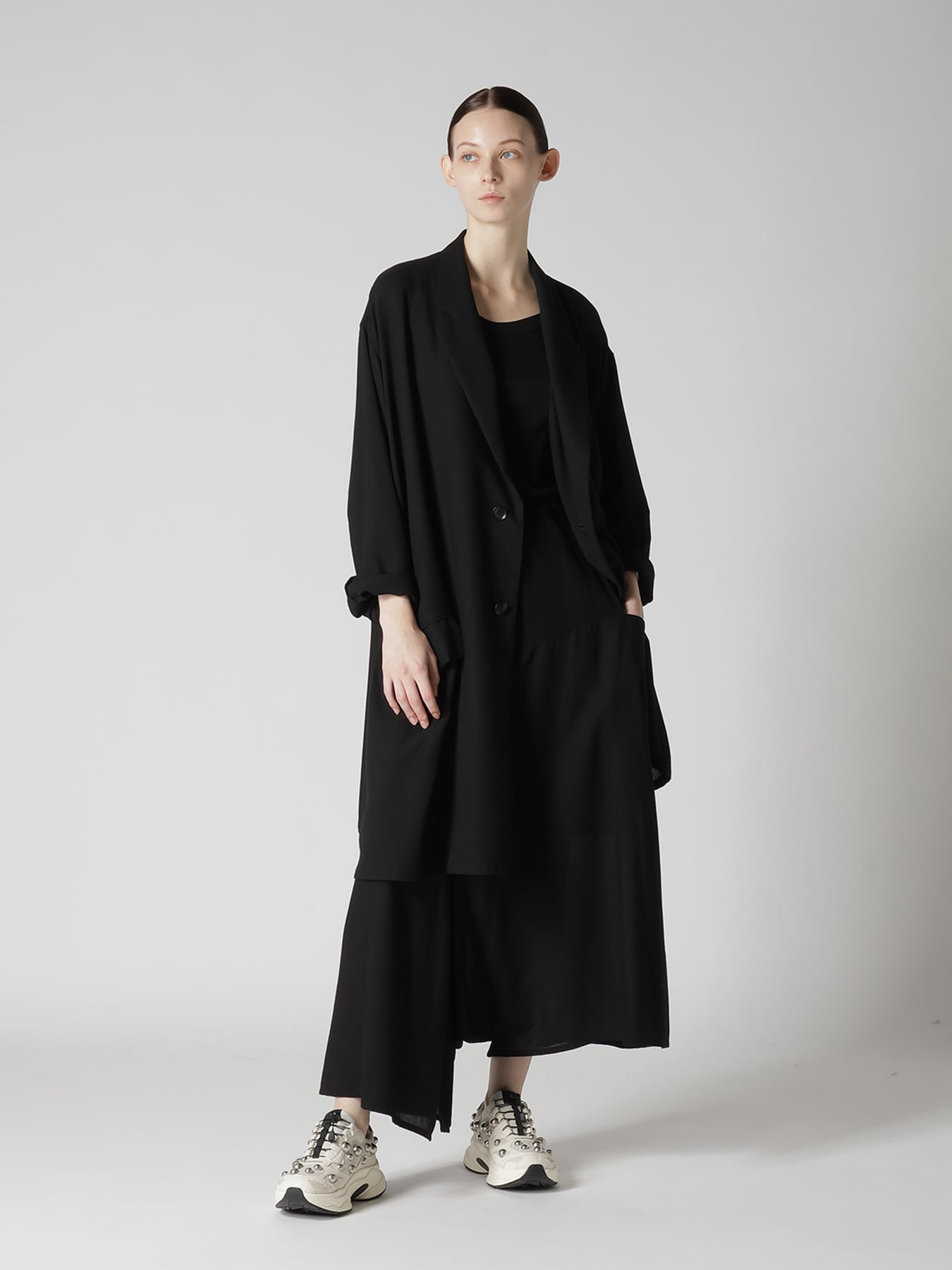 RY/NY GAUZE ASYMMETRIC PANTS WITH GUSSET