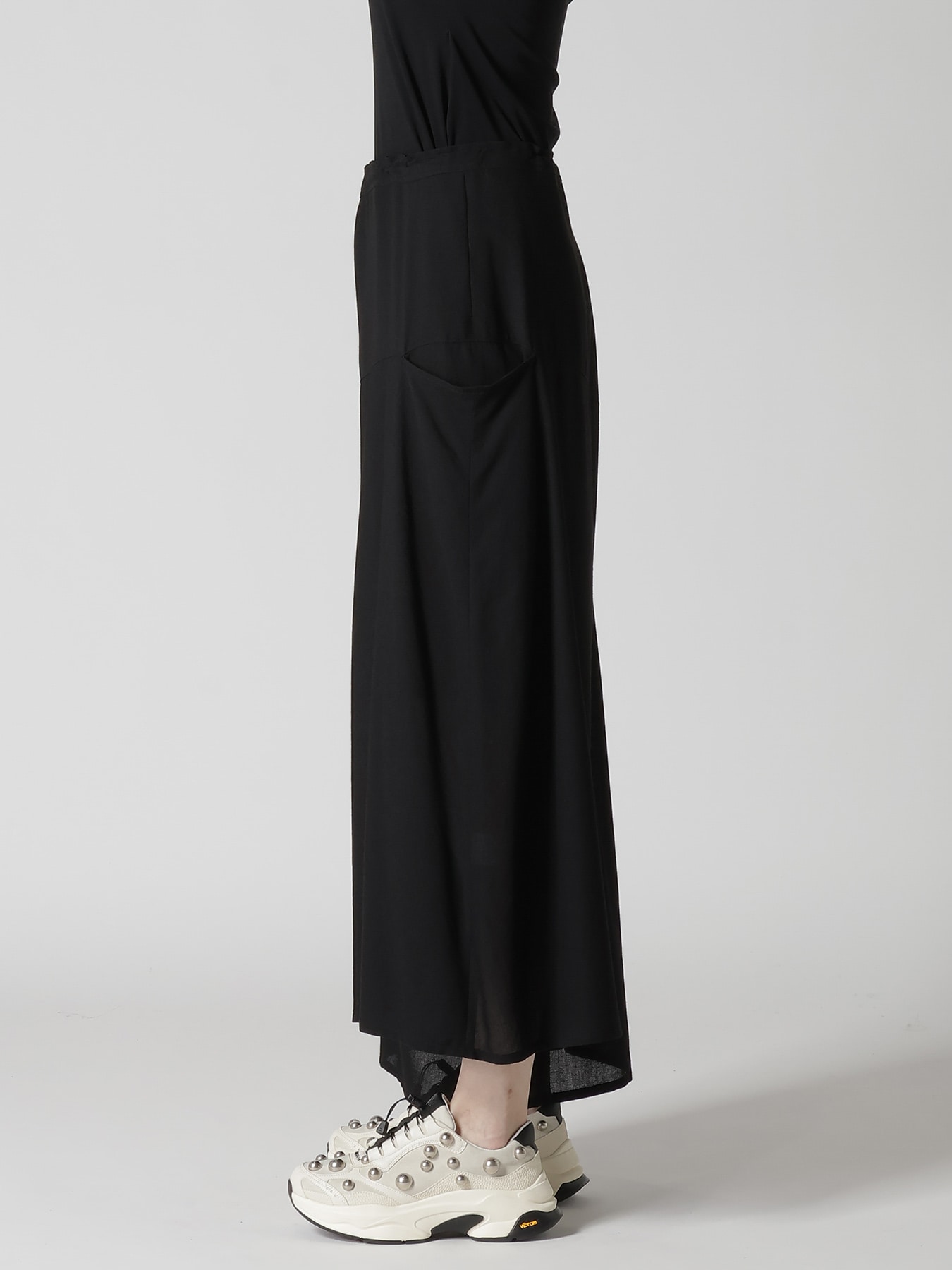 RY/NY GAUZE ASYMMETRIC PANTS WITH GUSSET