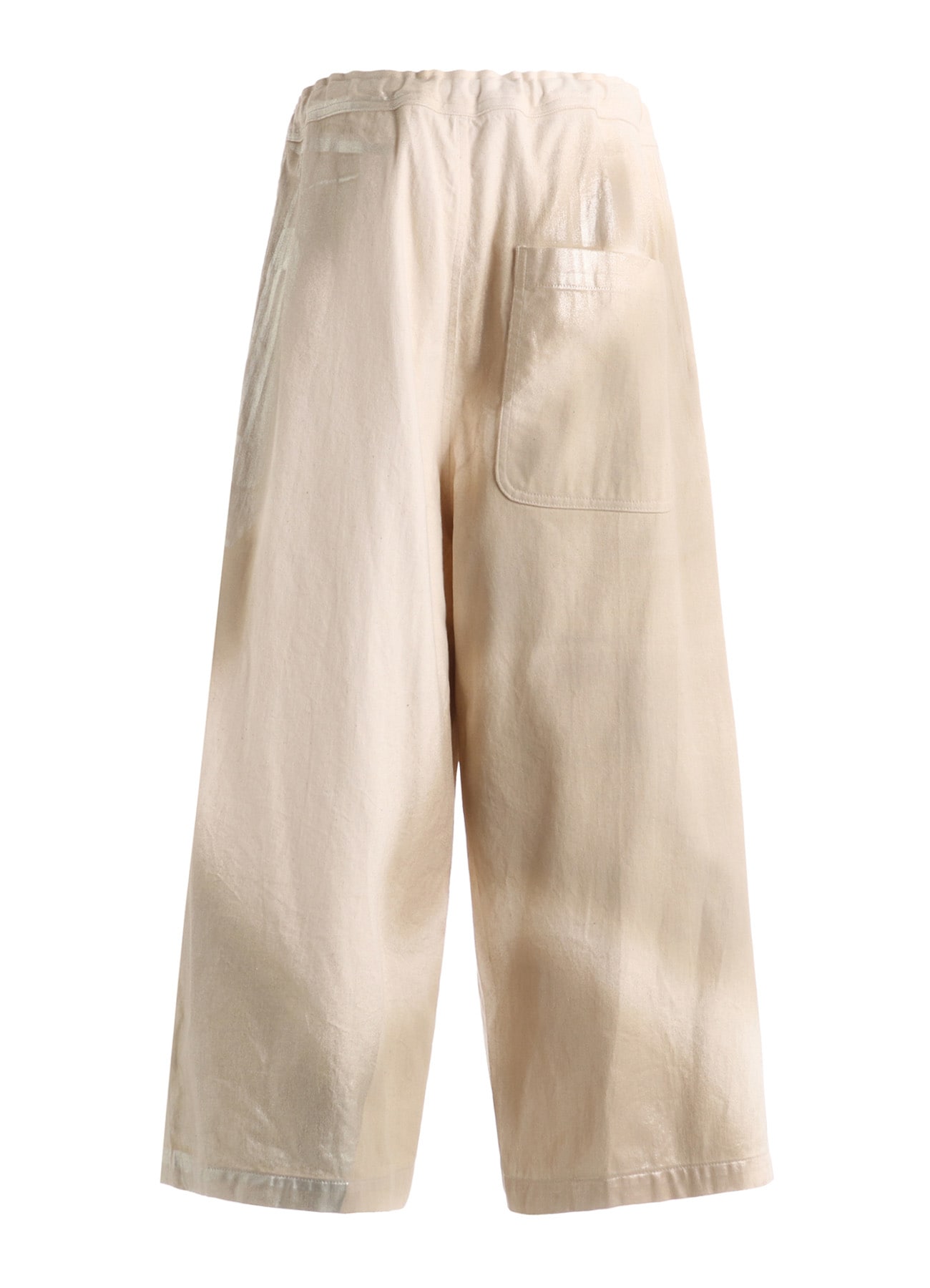 8OZ DENIM FOIL PRINT FRONT TUCK WIDE PANTS
