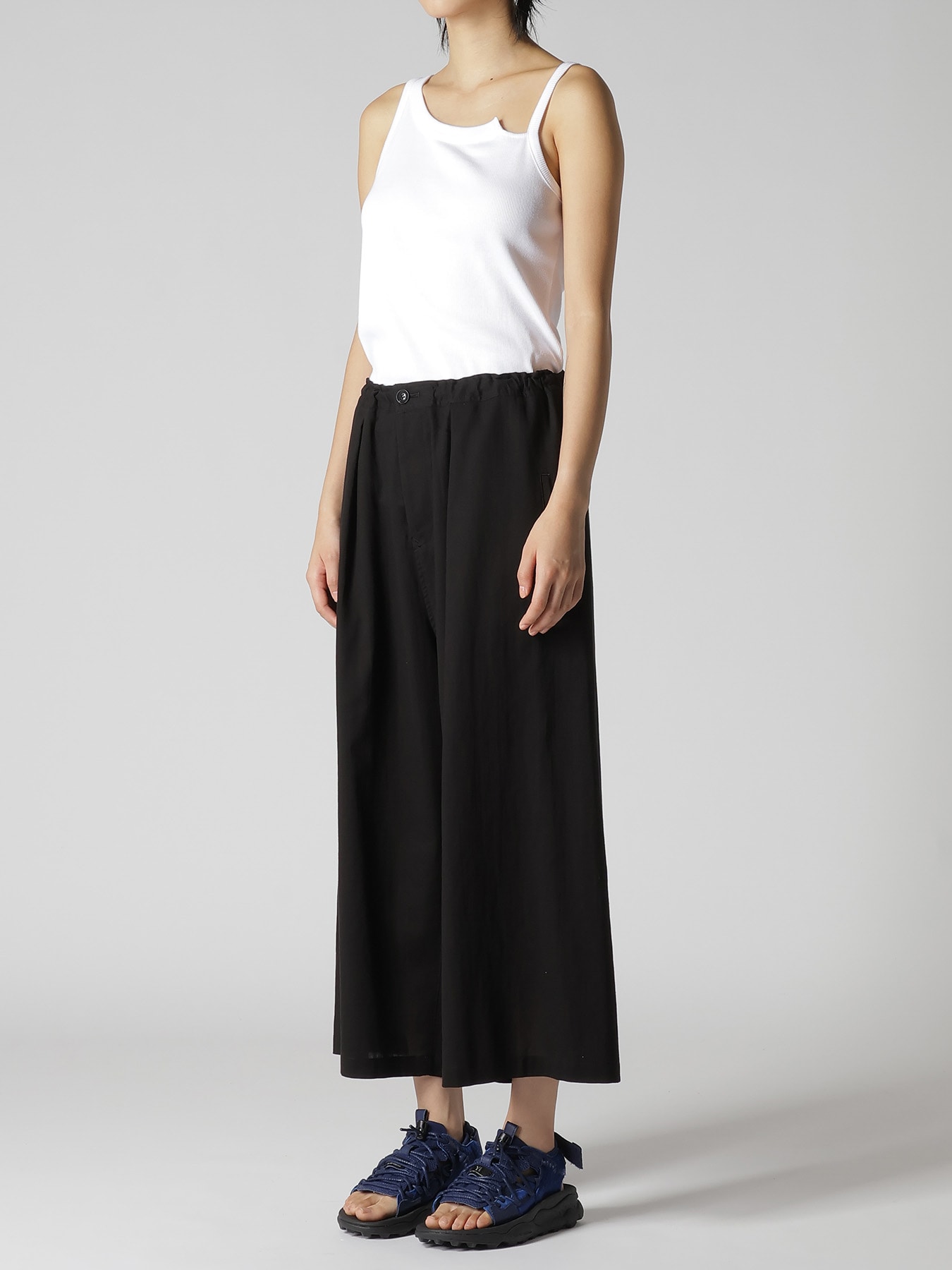 COTTON VOILE VIYELLA FRONT TUCK WIDE PANTS
