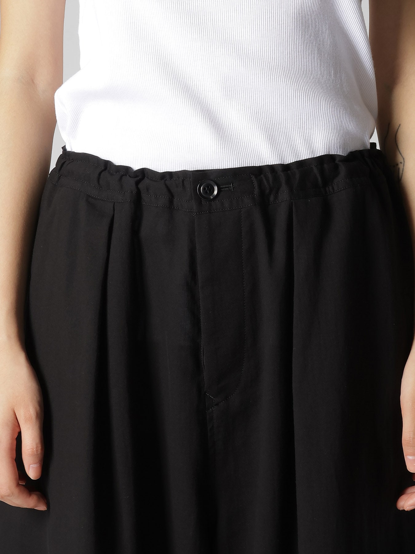 COTTON VOILE VIYELLA FRONT TUCK WIDE PANTS