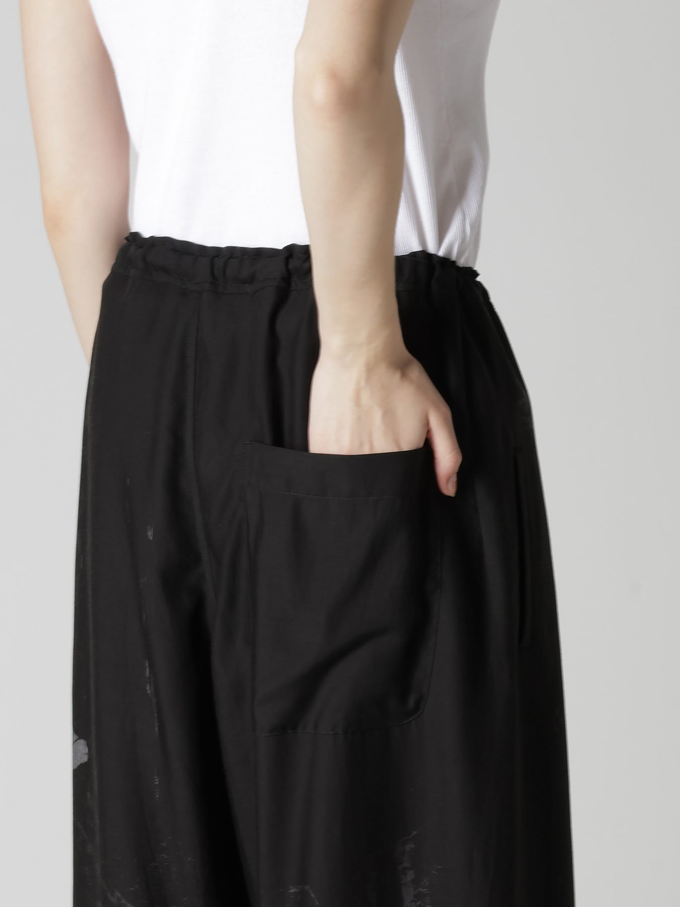 CU/DUNGAREE LIGHT TWILL FRONT TUCK WIDE PANTS