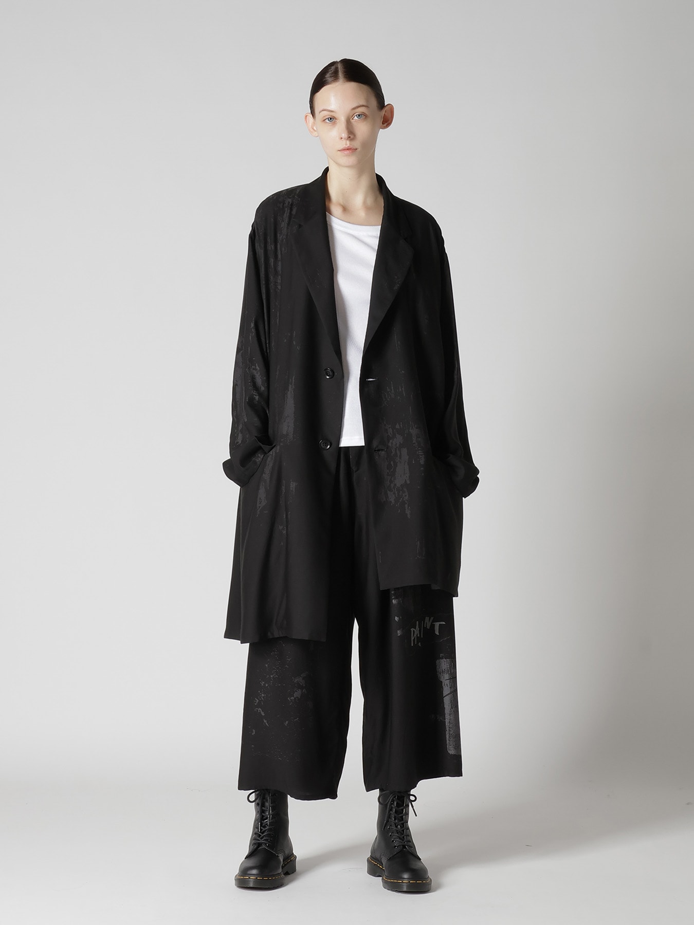 CU/DUNGAREE LIGHT TWILL FRONT TUCK WIDE PANTS