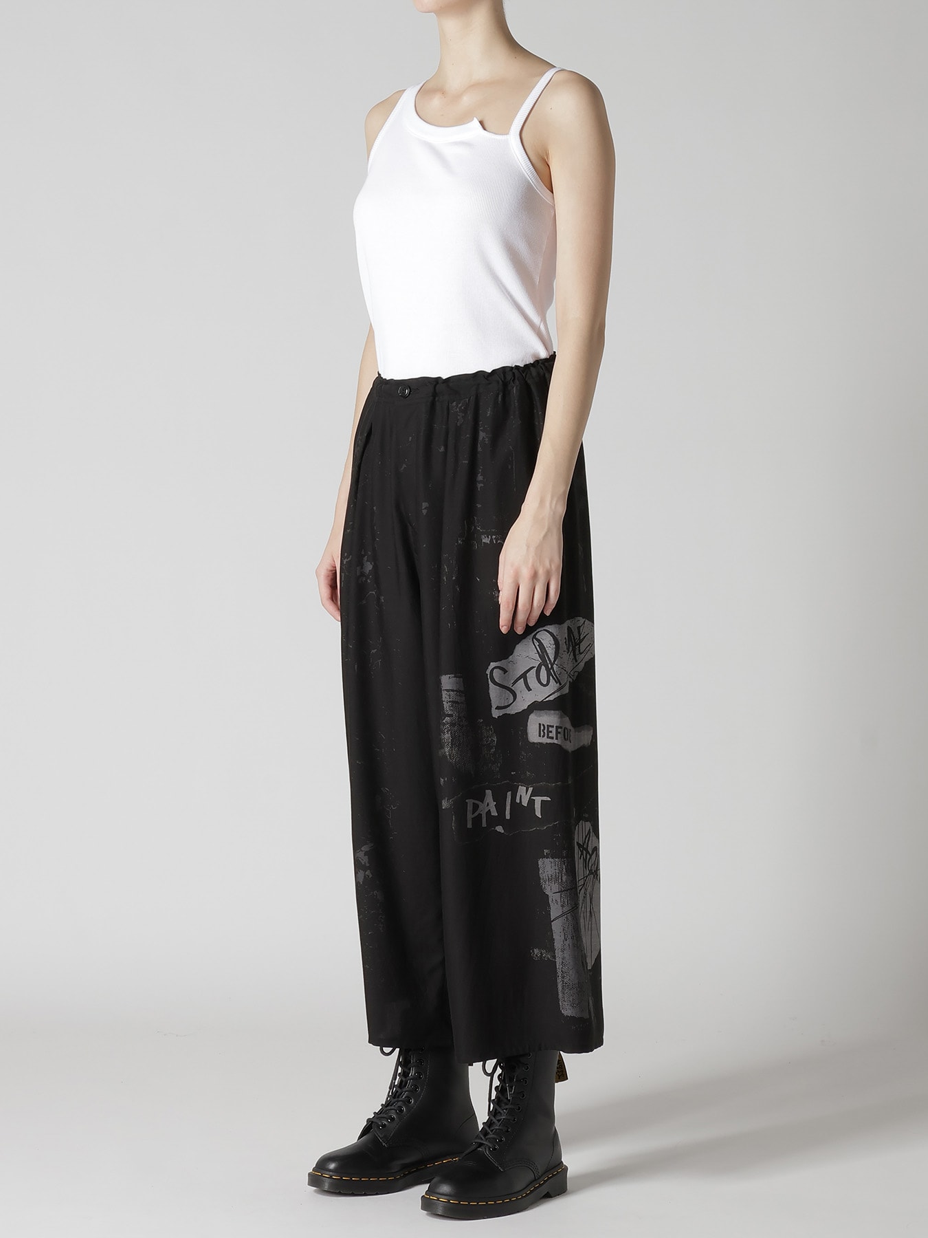 CU/DUNGAREE LIGHT TWILL FRONT TUCK WIDE PANTS