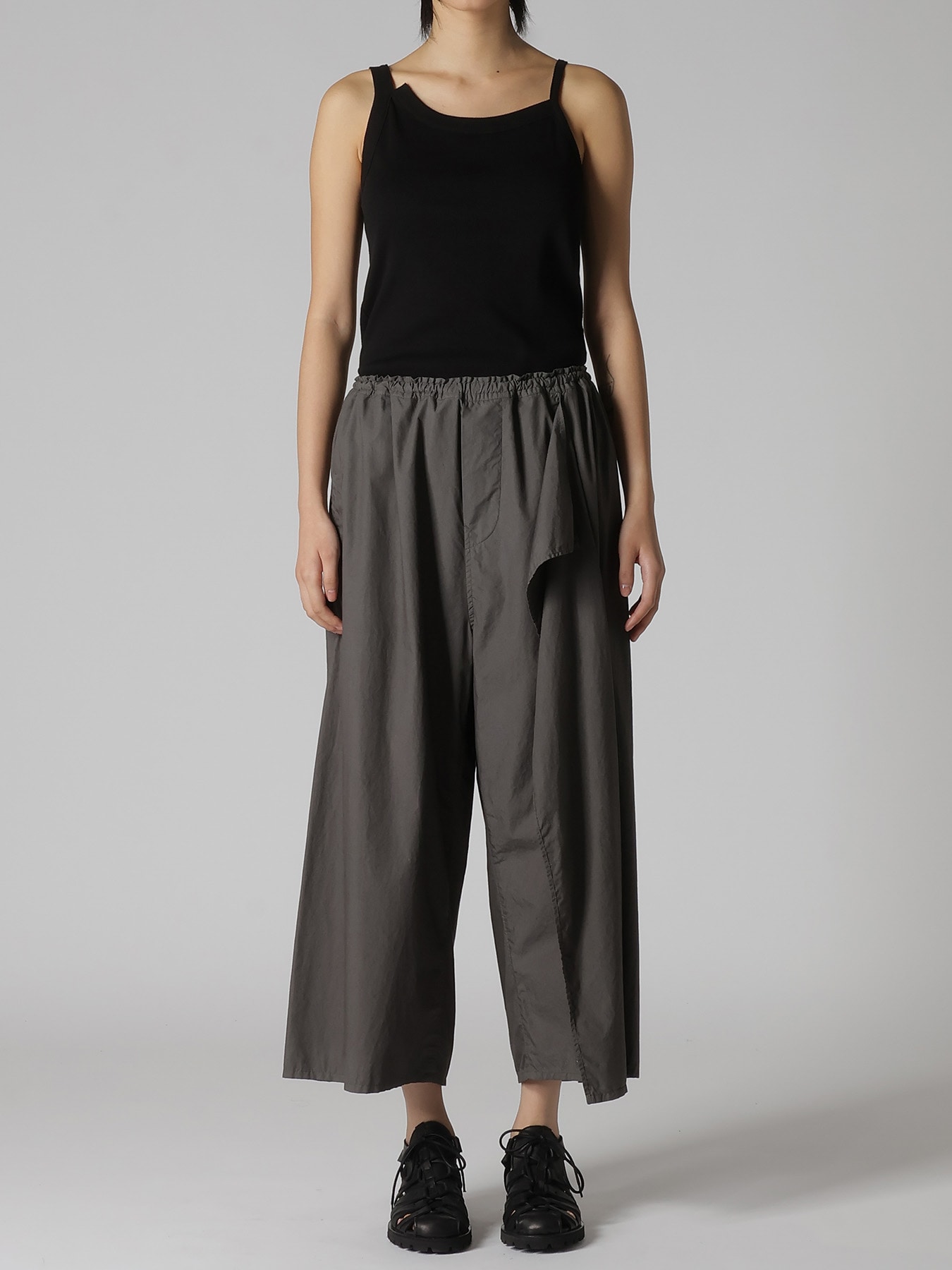 COTTON TYPEWRITER LEFT DRAPE PANTS