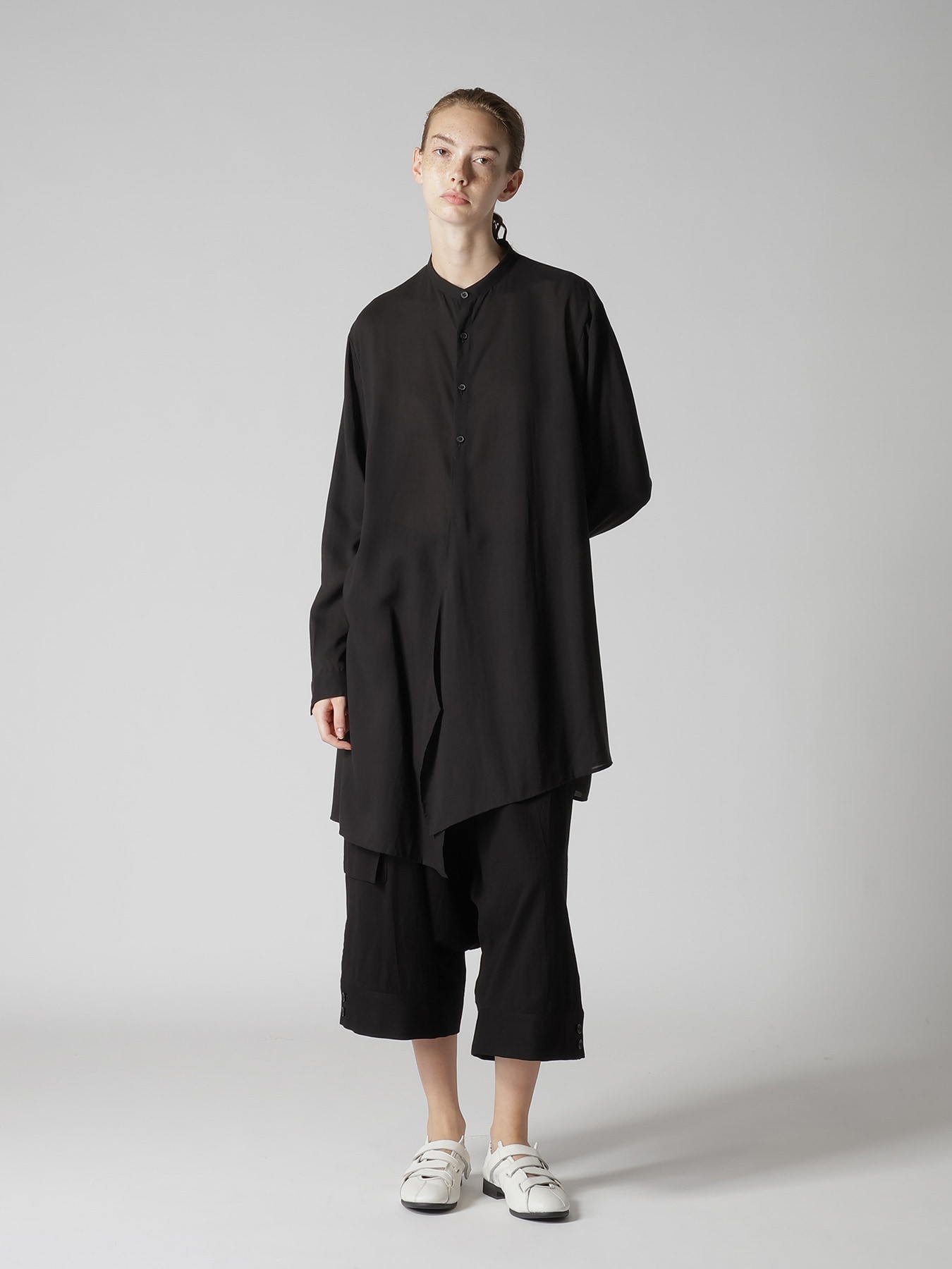 RY/NY GAUZE DRAPE FLARE PANTS