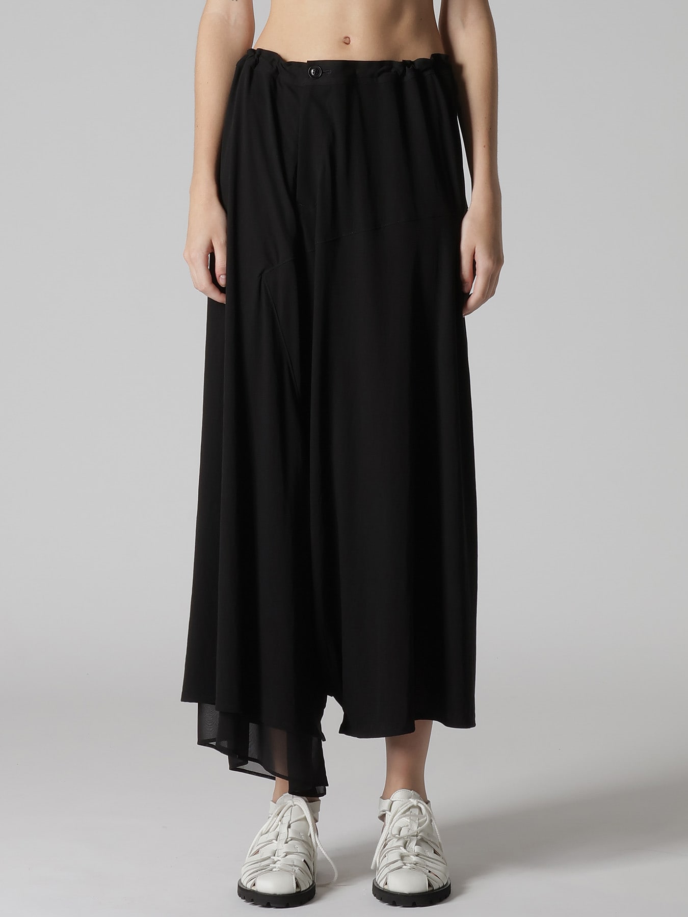 COTTON HARD TWISTED JERSEY ASYMMETRIC PANTS