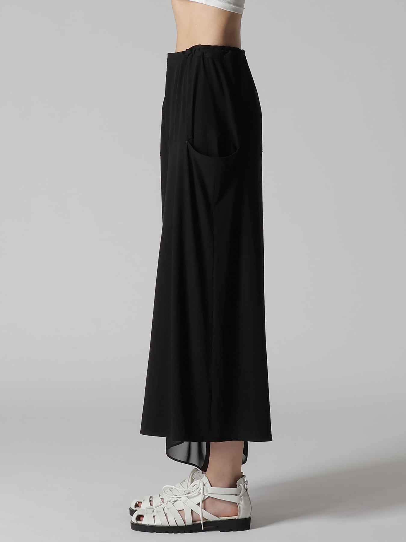 COTTON HARD TWISTED JERSEY ASYMMETRIC PANTS