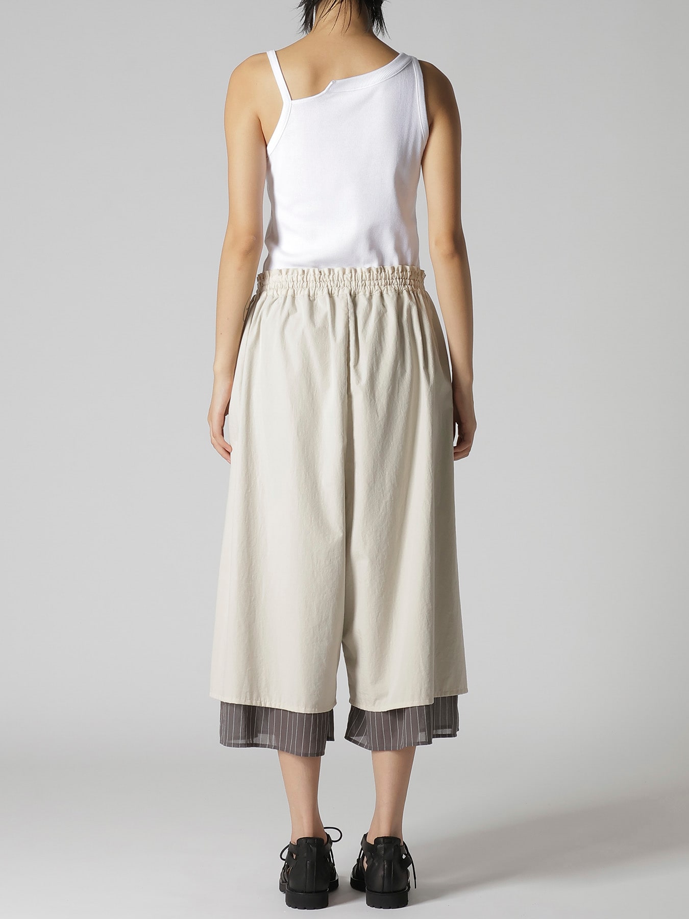 COTTON BROAD GATHER DOUBLE PANTS