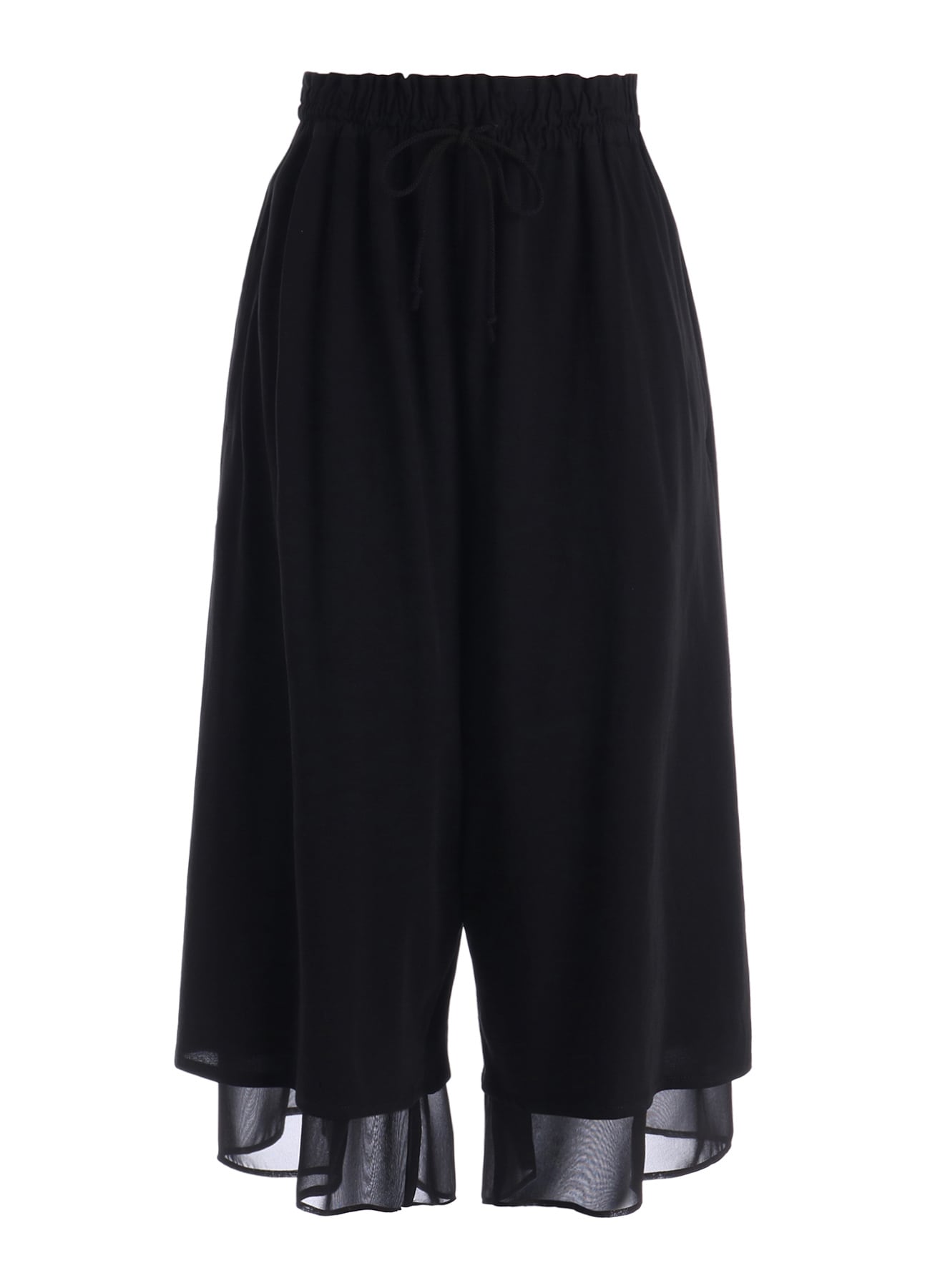 COTTON HARD TWISTED JERSEY GATHERED DOUBLE PANTS