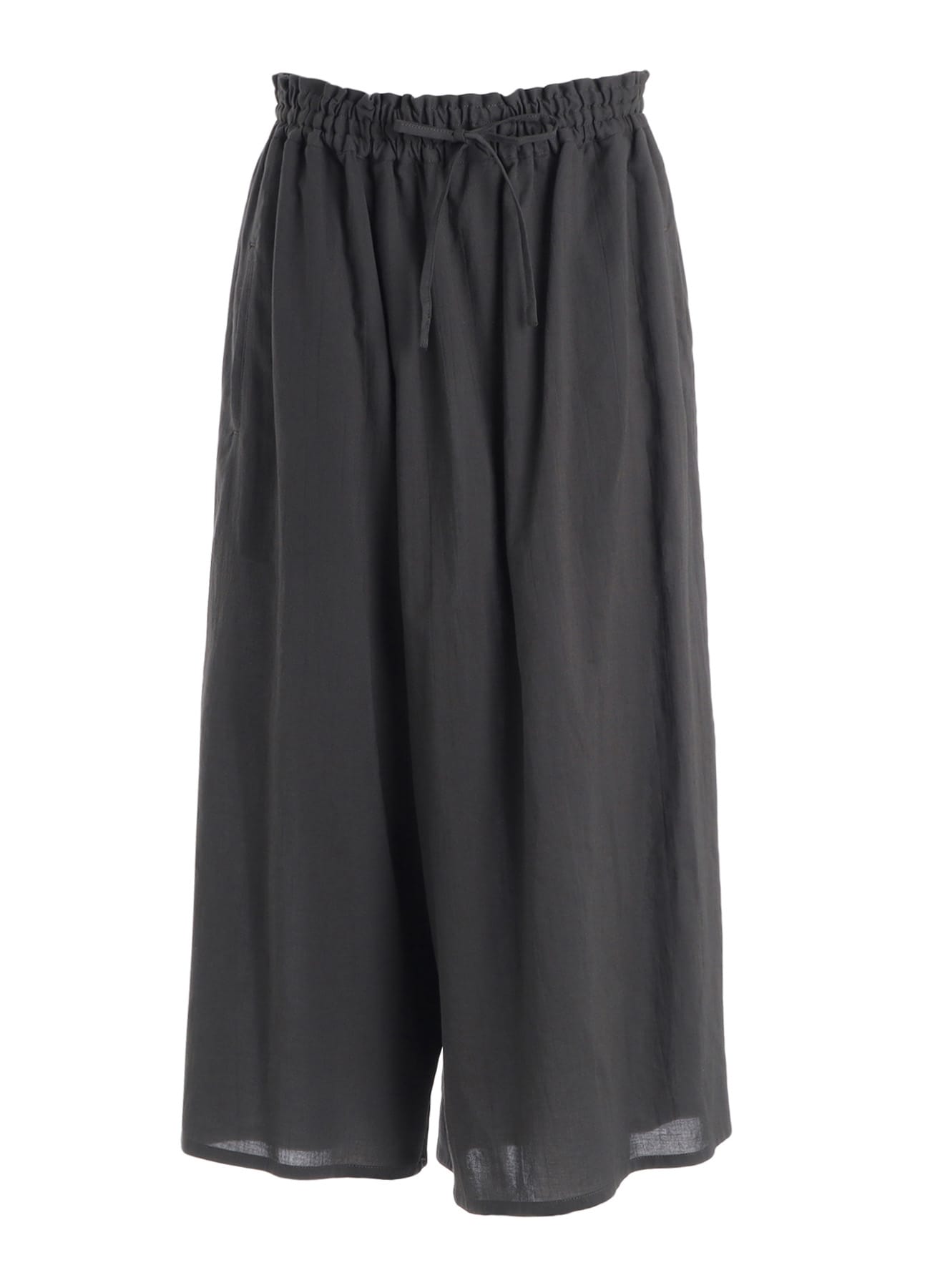 COTTON VOILE VIYELLA ASYMMETRIC GATHERED PANTS