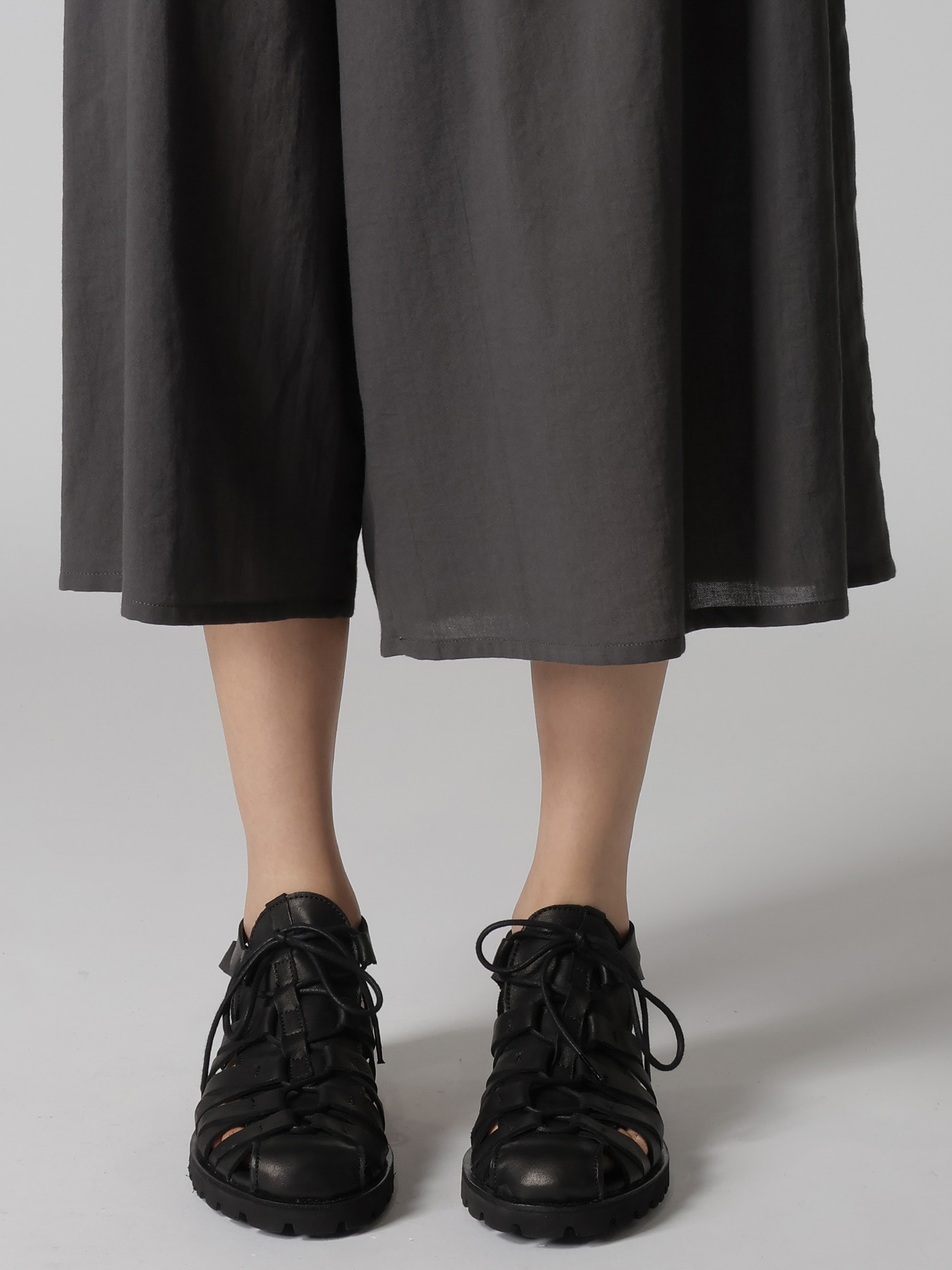 COTTON VOILE VIYELLA ASYMMETRIC GATHERED PANTS