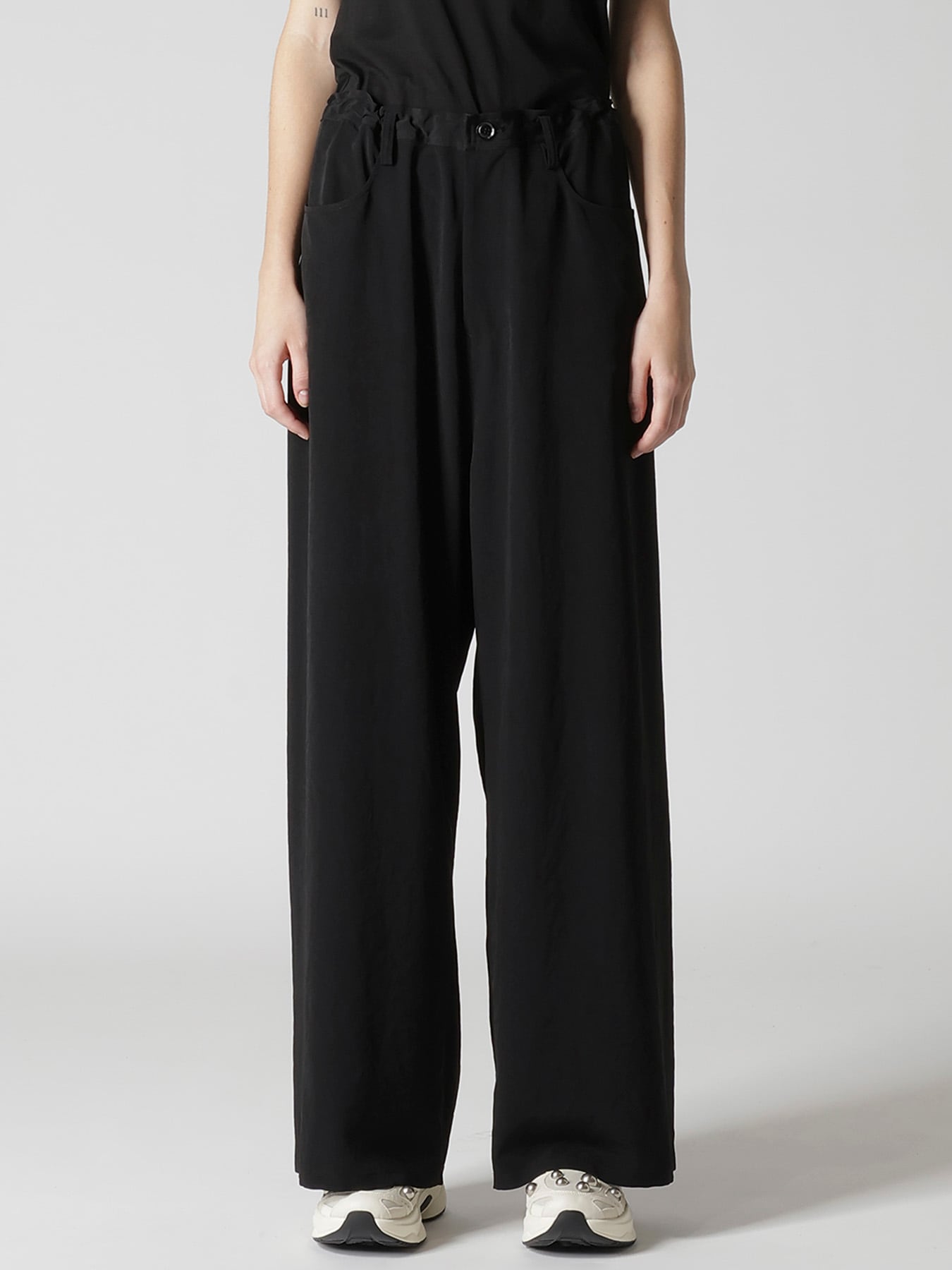 TA/PE CREPE DE CHINE LONG STRAIGHT PANTS