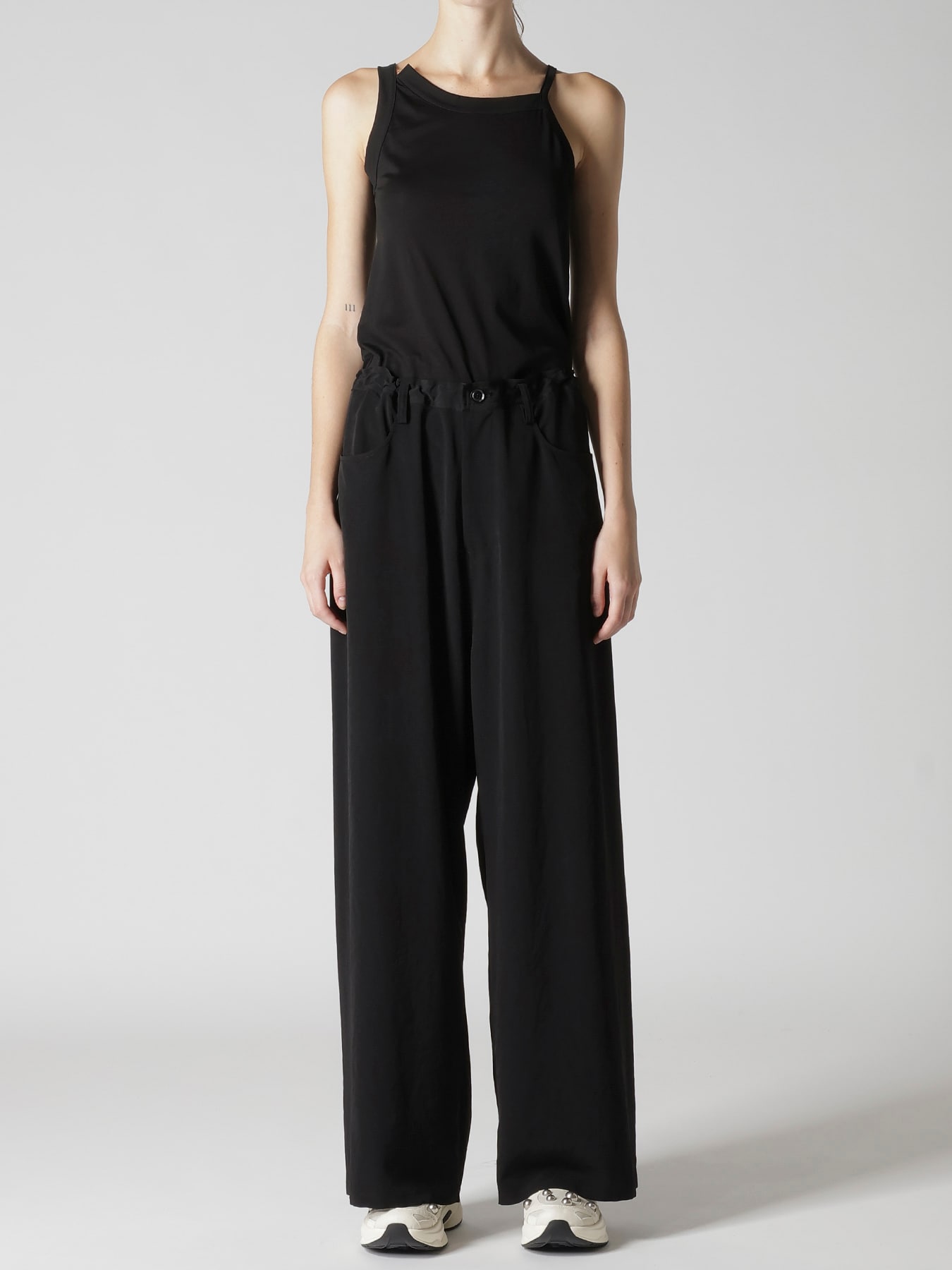 TA/PE CREPE DE CHINE LONG STRAIGHT PANTS