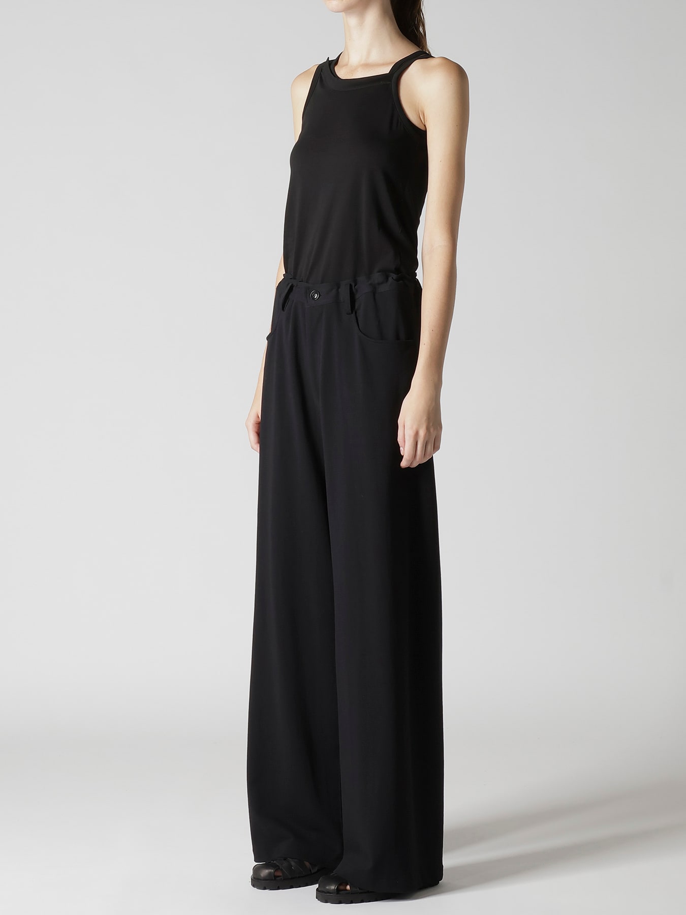 COTTON INLAY LONG STRAIGHT PANTS