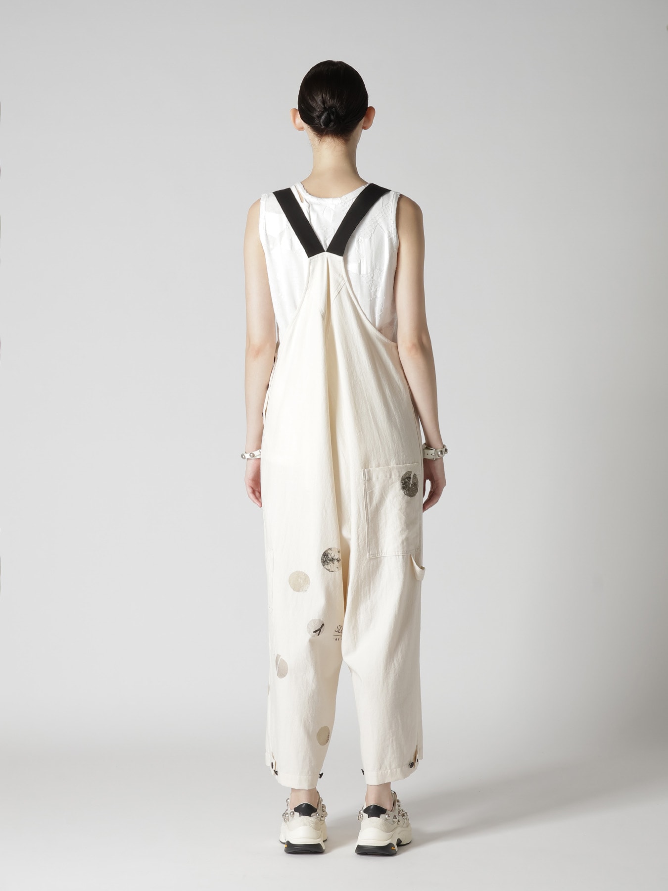 6OZ DENIM ANGEL DOT PRINT OVERALLS