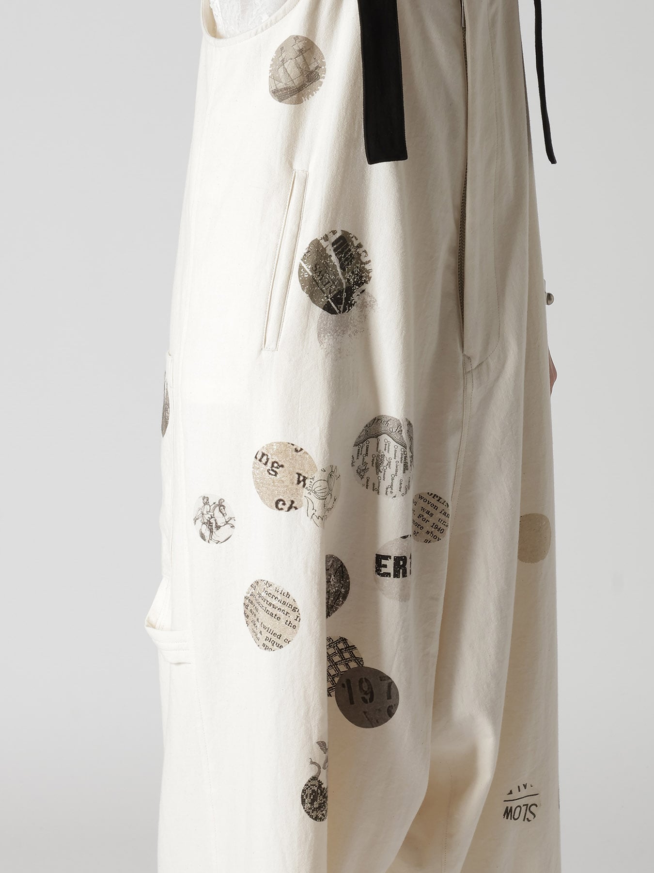 6OZ DENIM ANGEL DOT PRINT OVERALLS