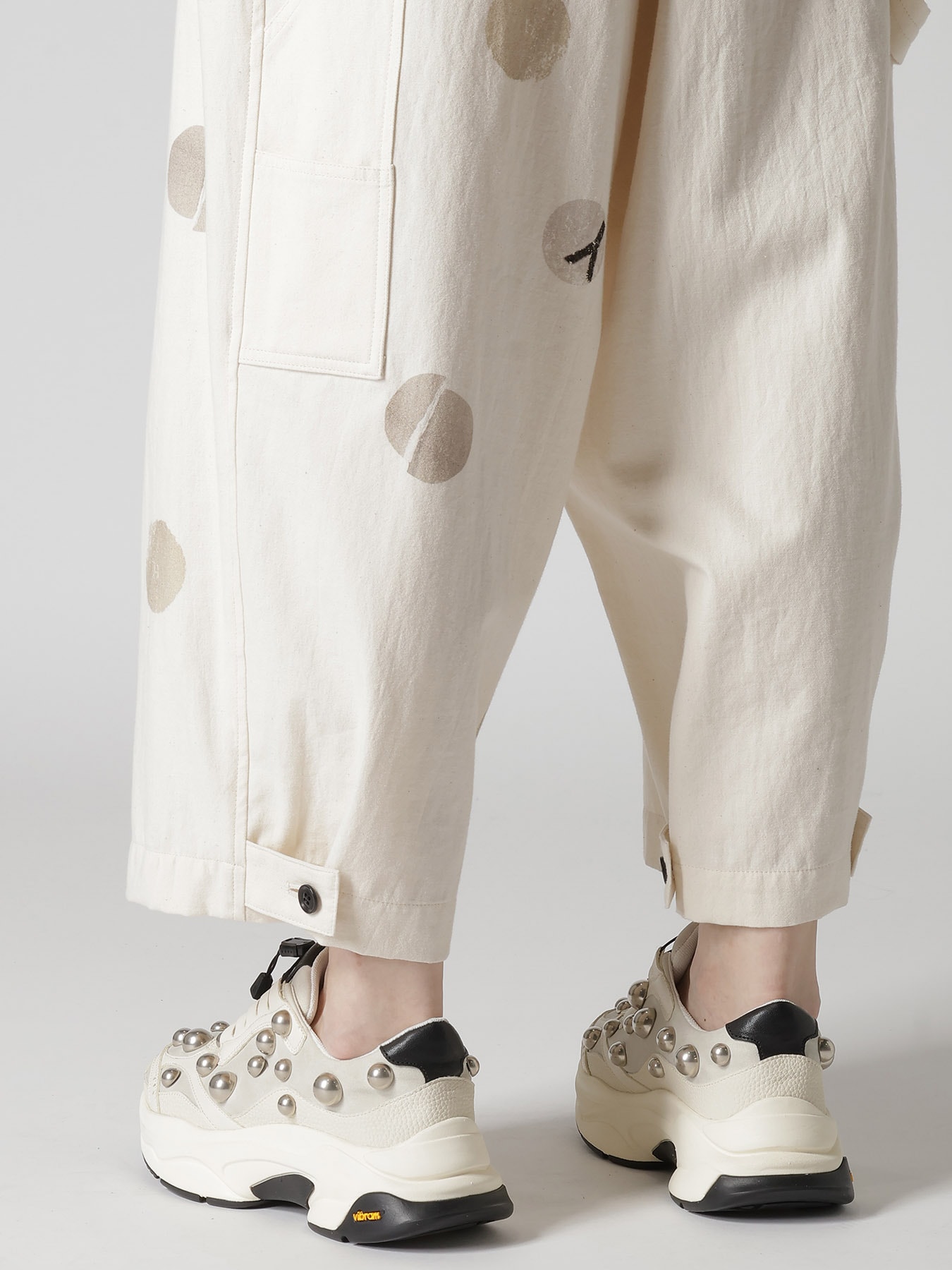 6OZ DENIM ANGEL DOT PRINT OVERALLS