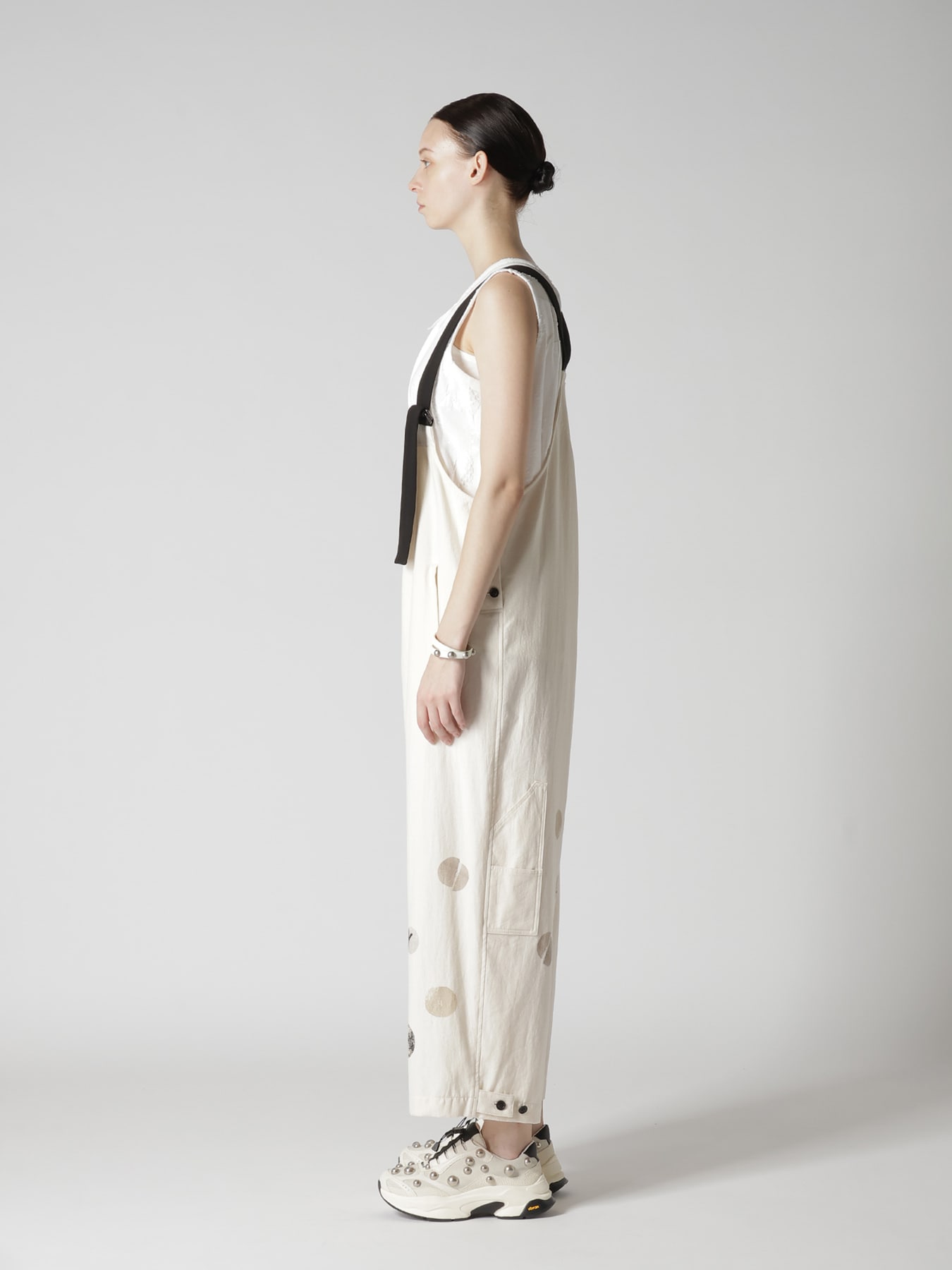 6OZ DENIM ANGEL DOT PRINT OVERALLS