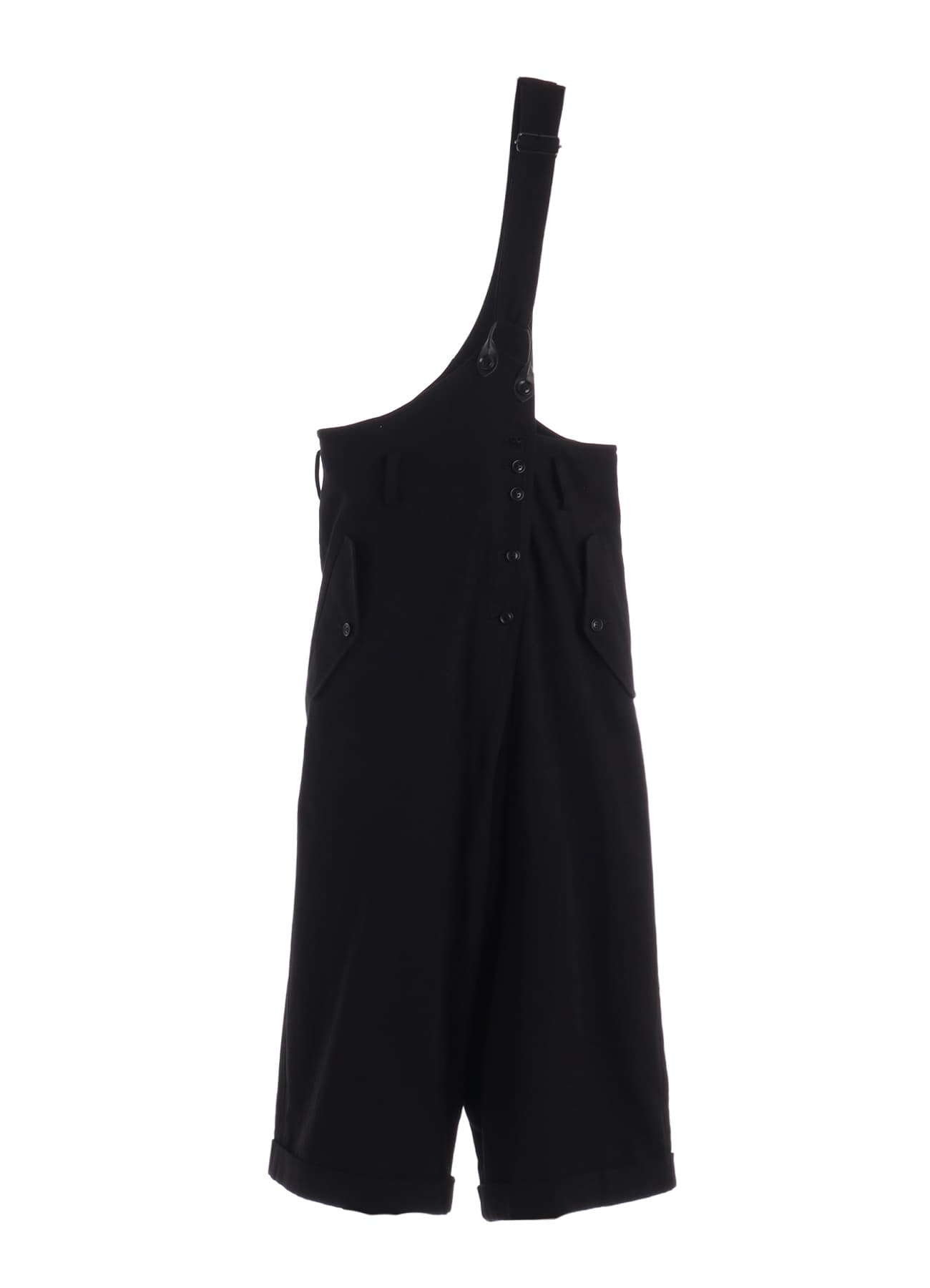 COTTON FLAX GABARDINE CENTER TUCK PANTS