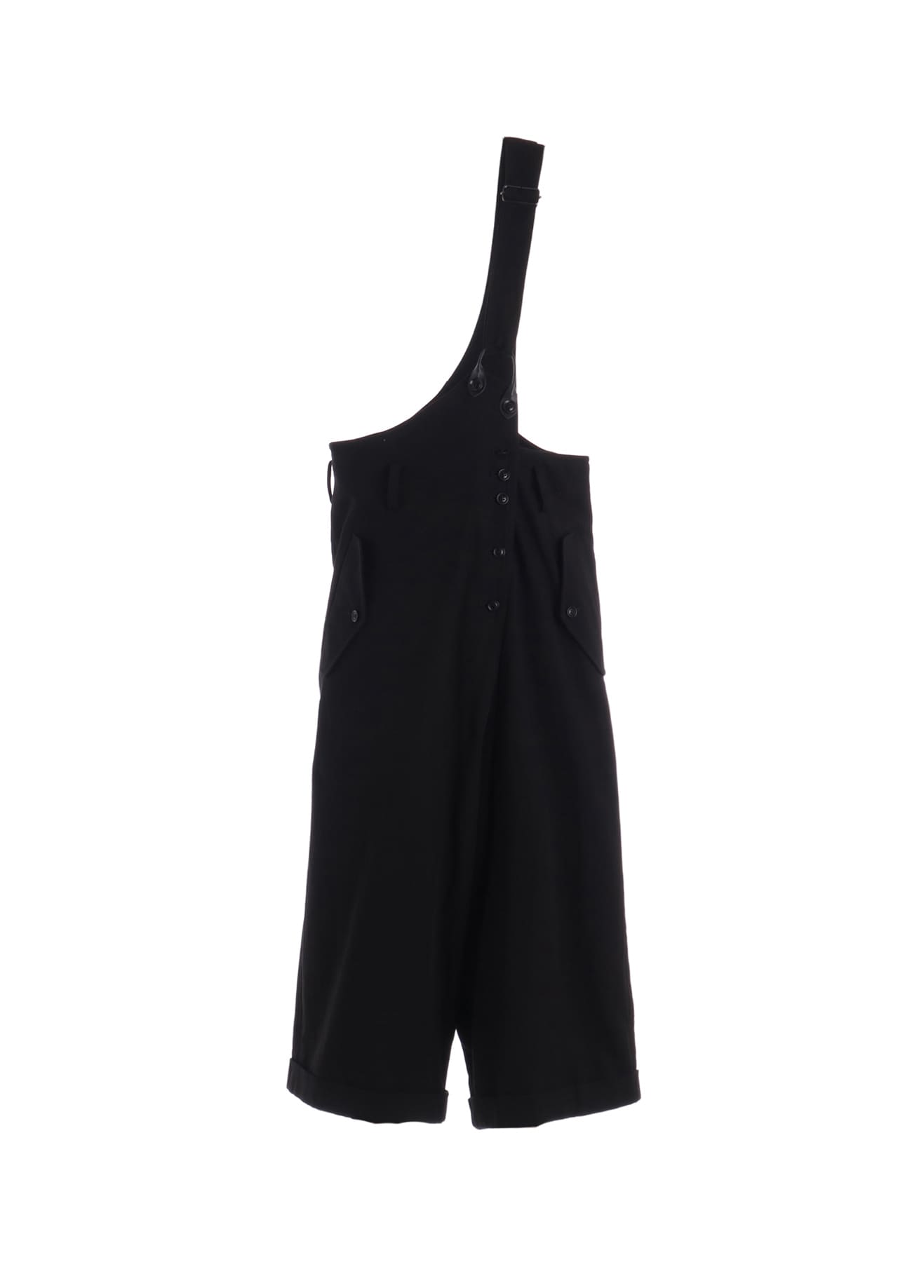 COTTON FLAX GABARDINE CENTER TUCK PANTS