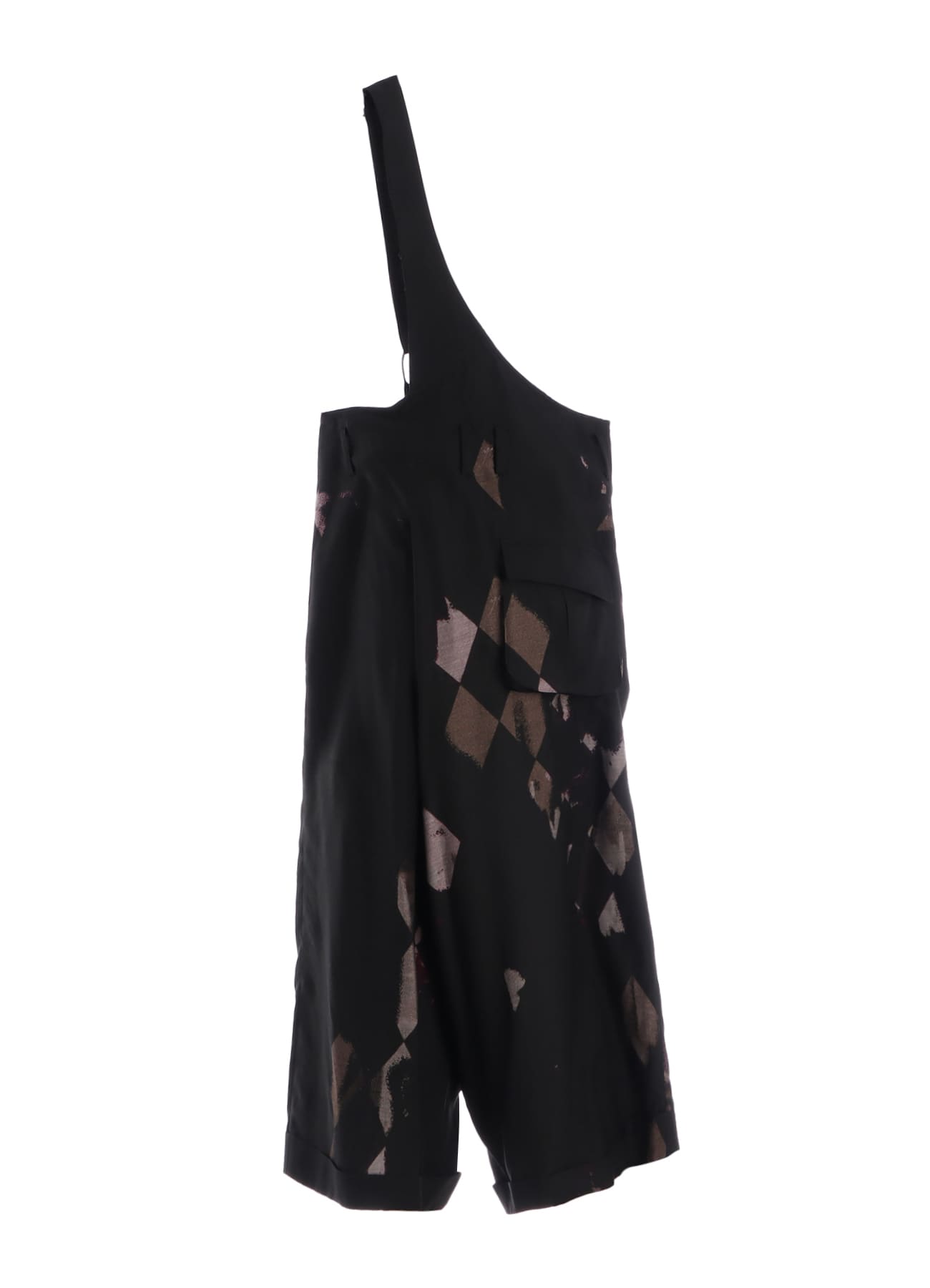 DIAMOND PATTERN CUPRO DUNGAREE PANTS