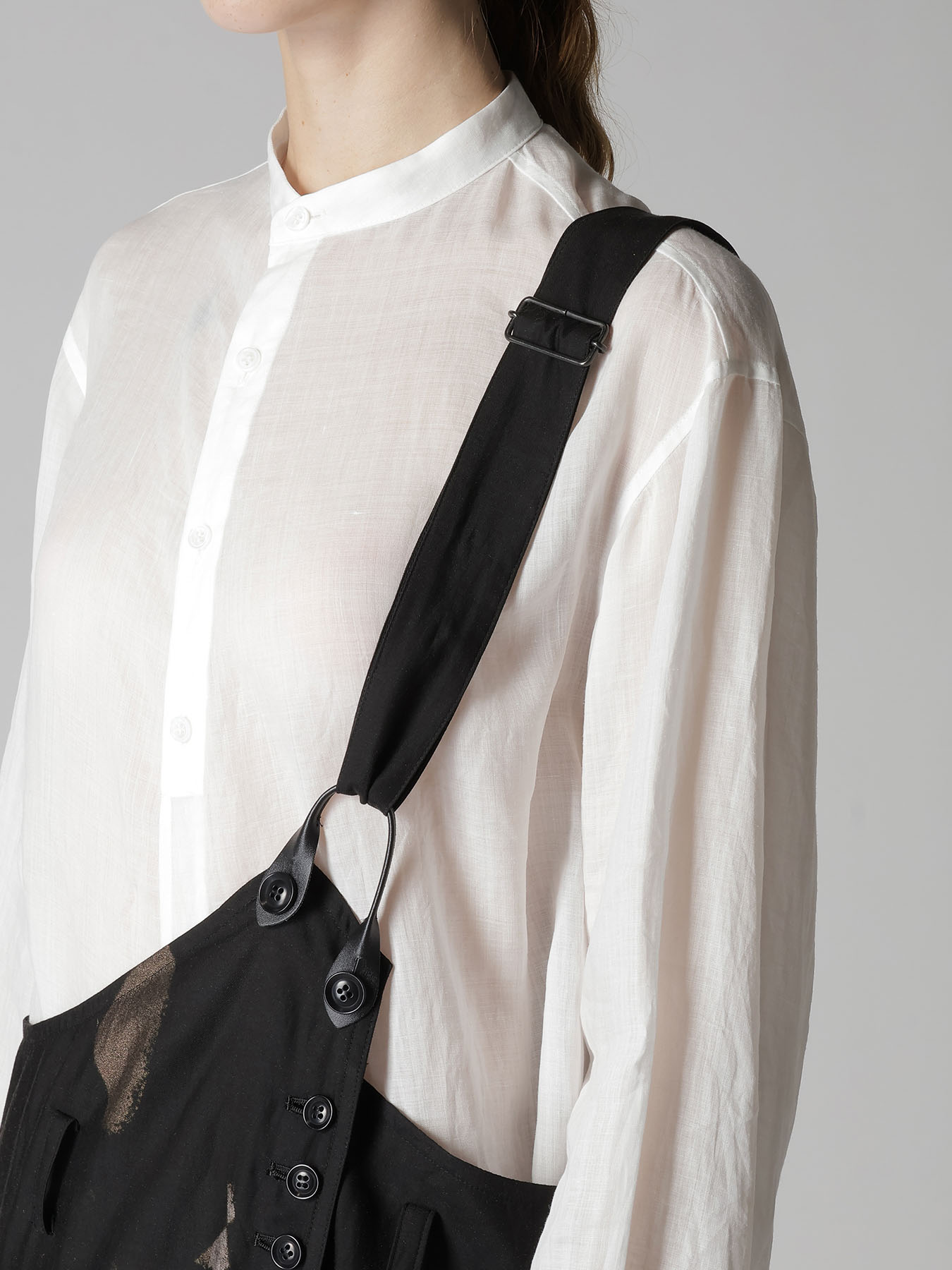 DIAMOND PATTERN CUPRO DUNGAREE PANTS