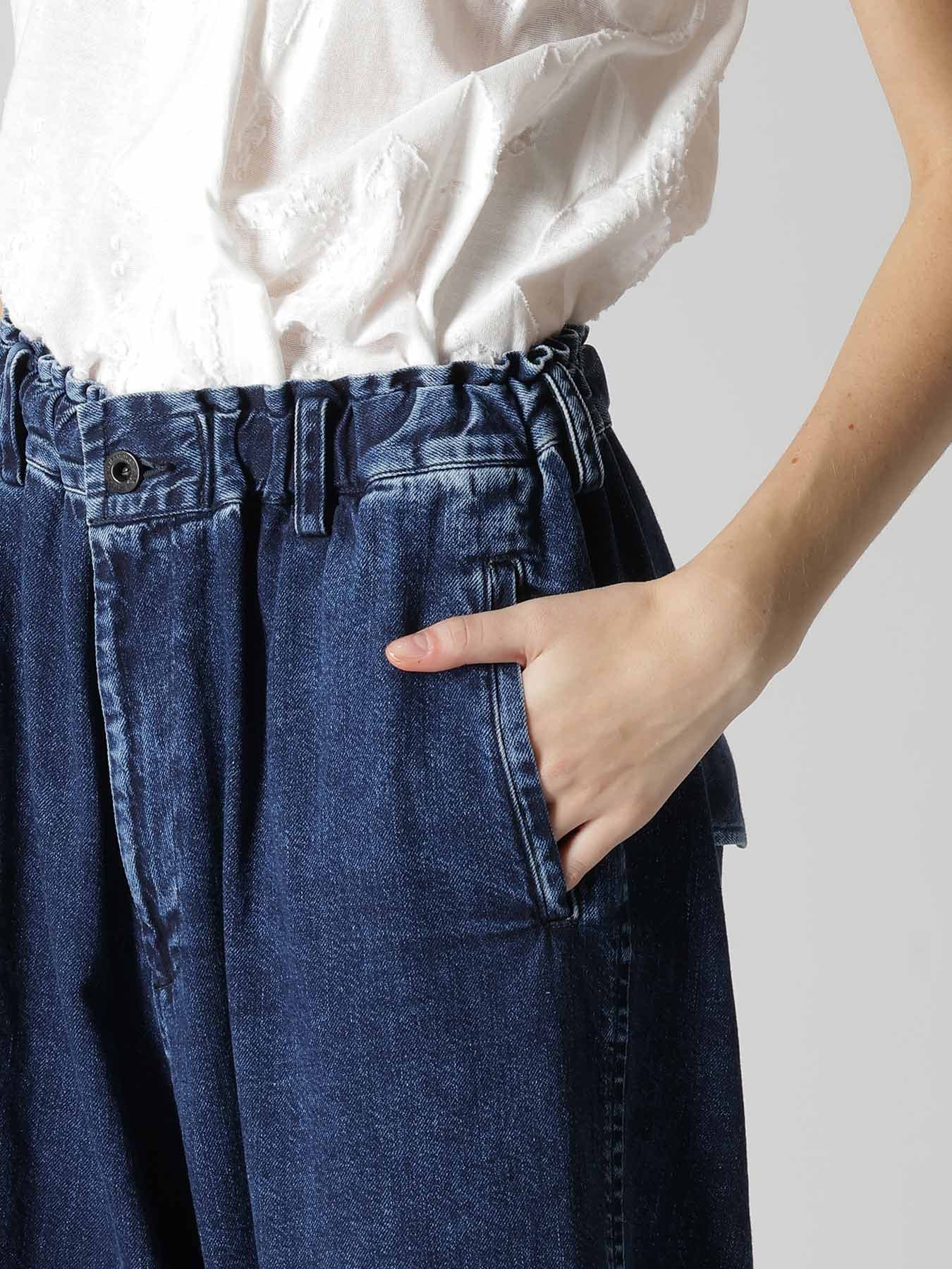 8OZ DENIM CHEMICAL WASH HEM CUFFS SAROUEL PANTS