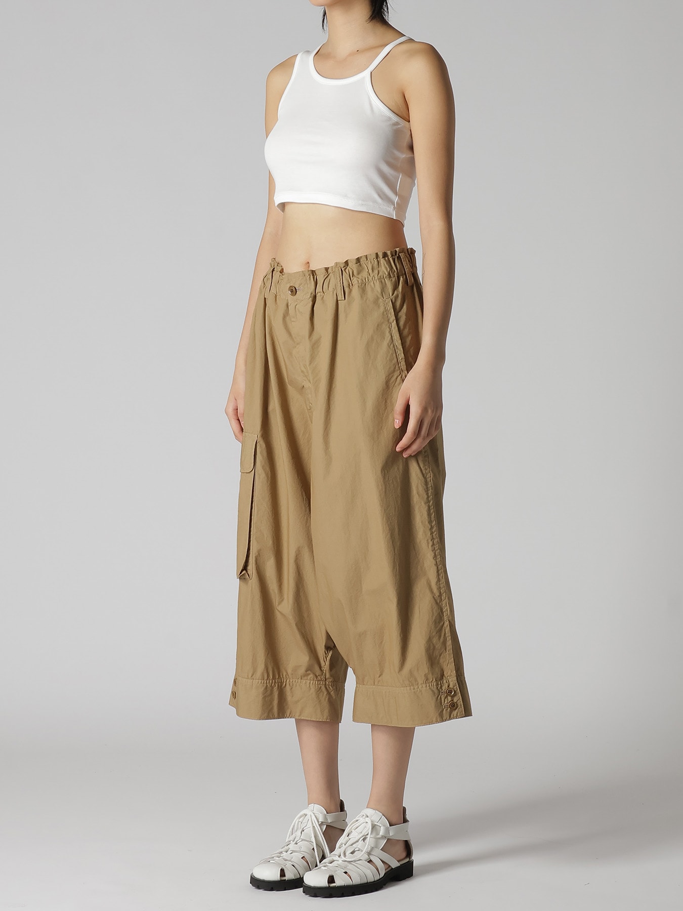 COTTON TYPEWRITER HEM CUFFS SAROUEL PANTS