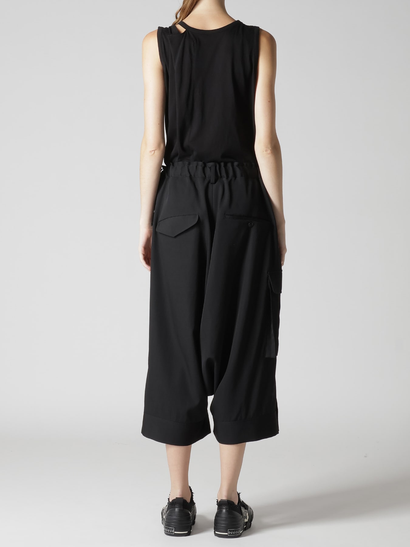 WOOL GABARDINE HEM CUFFS SAROUEL PANTS
