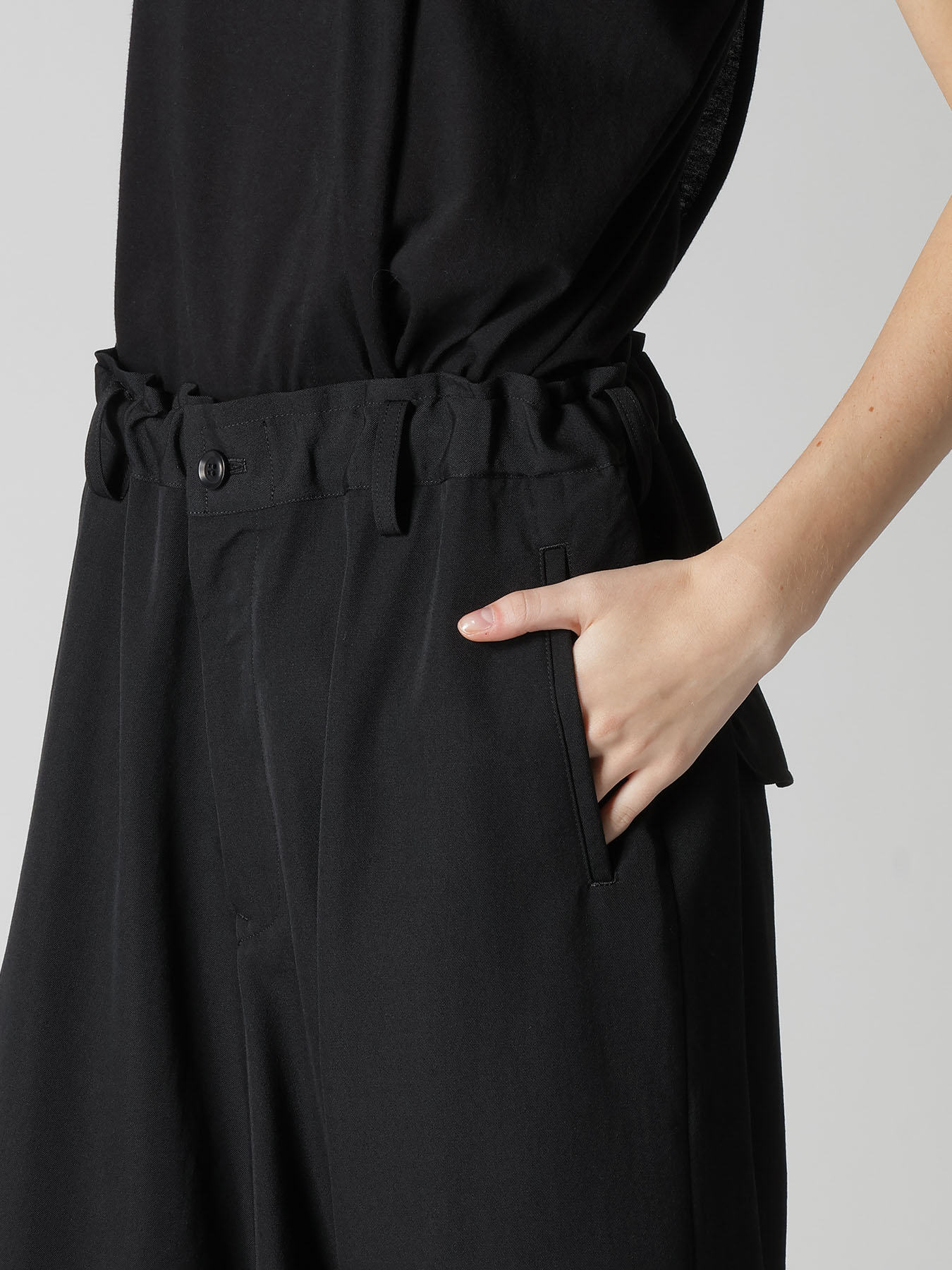 WOOL GABARDINE HEM CUFFS SAROUEL PANTS