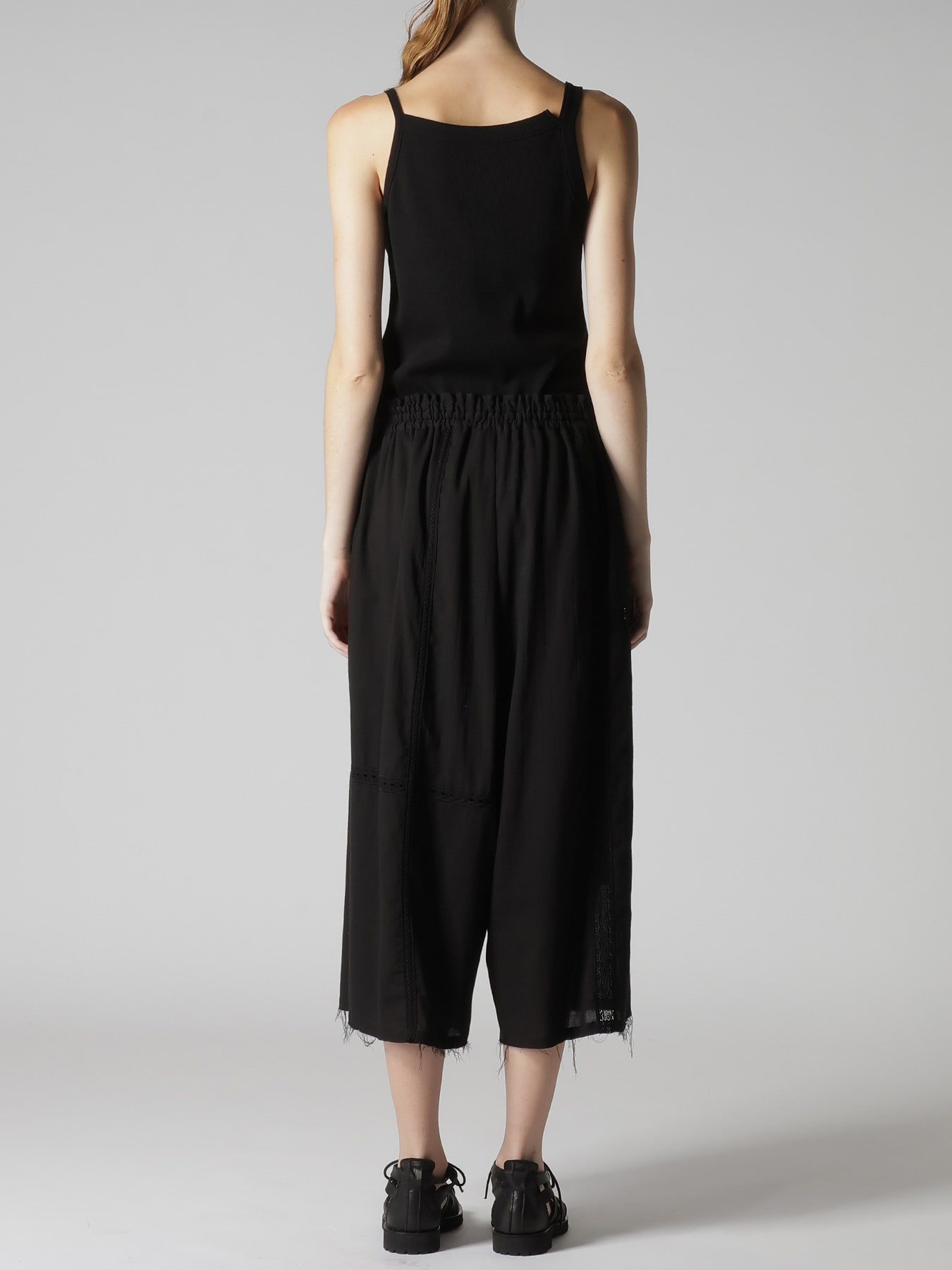 COTTON LACE PATCHWORK GATHER PANTS