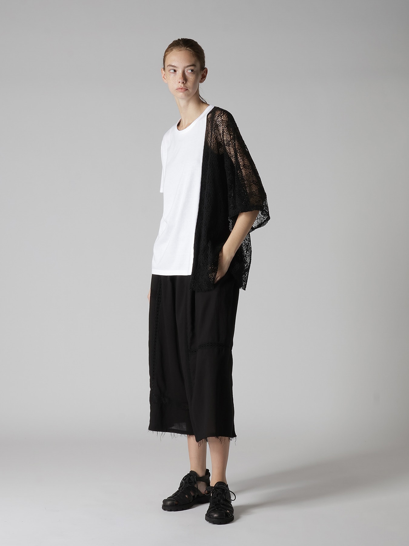 COTTON LACE PATCHWORK GATHER PANTS