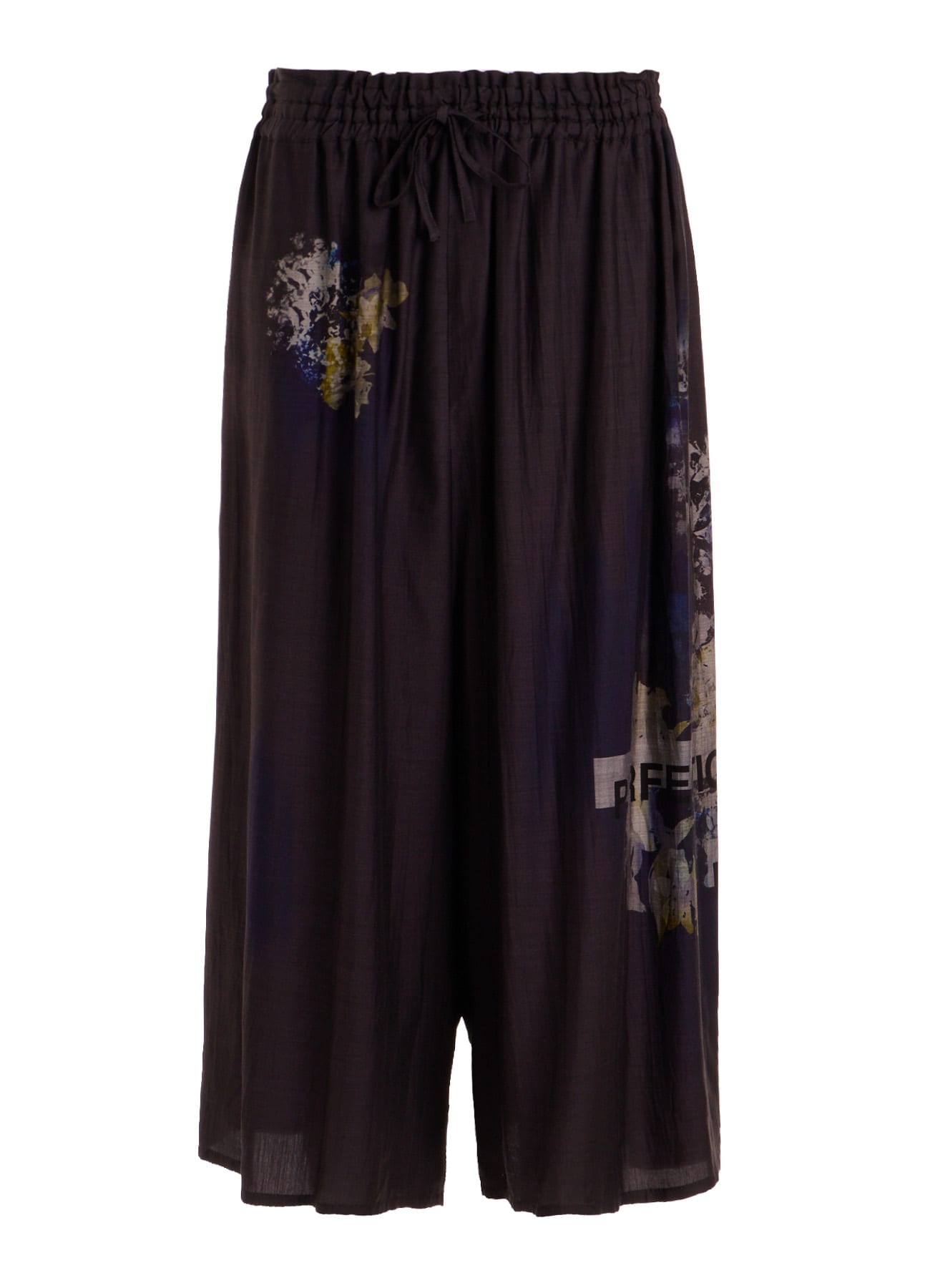 CUPRO/DUNGAREE TWILL GATHER PANTS