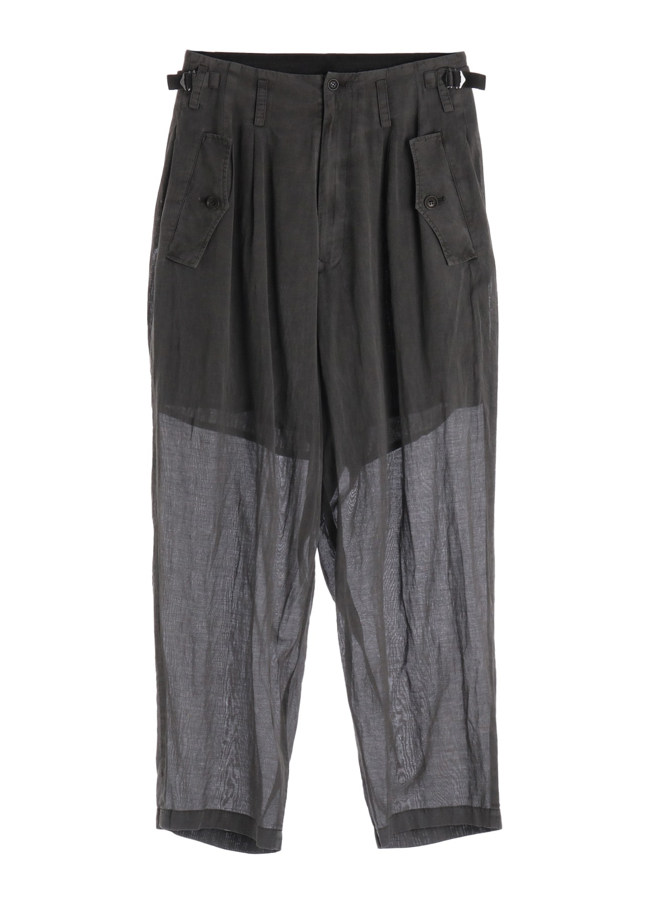 CUPRO/COTTON GARMENT DYED 2 TUCK WIDE PANTS
