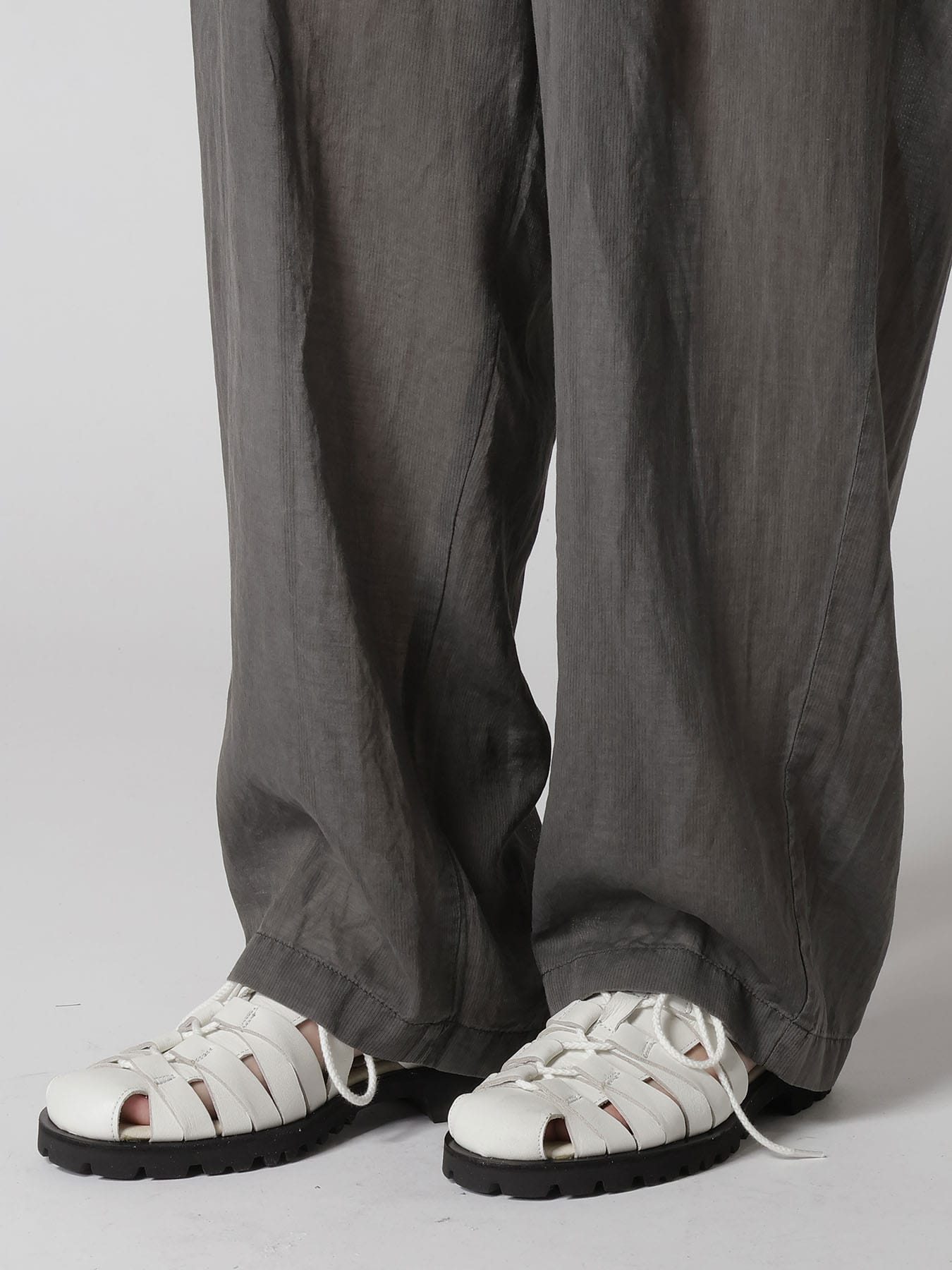 CUPRO/COTTON GARMENT DYED 2 TUCK WIDE PANTS