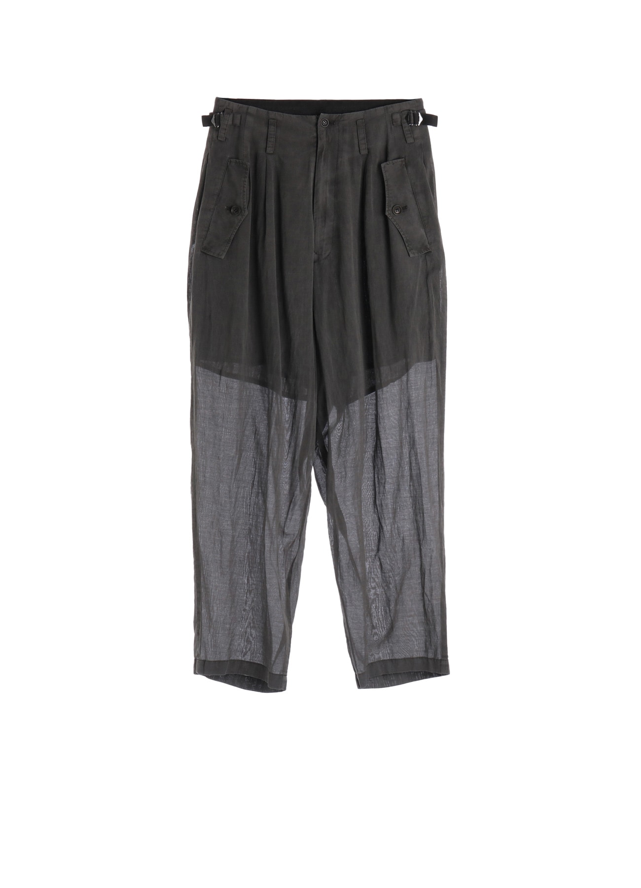 CUPRO/COTTON GARMENT DYED 2 TUCK WIDE PANTS
