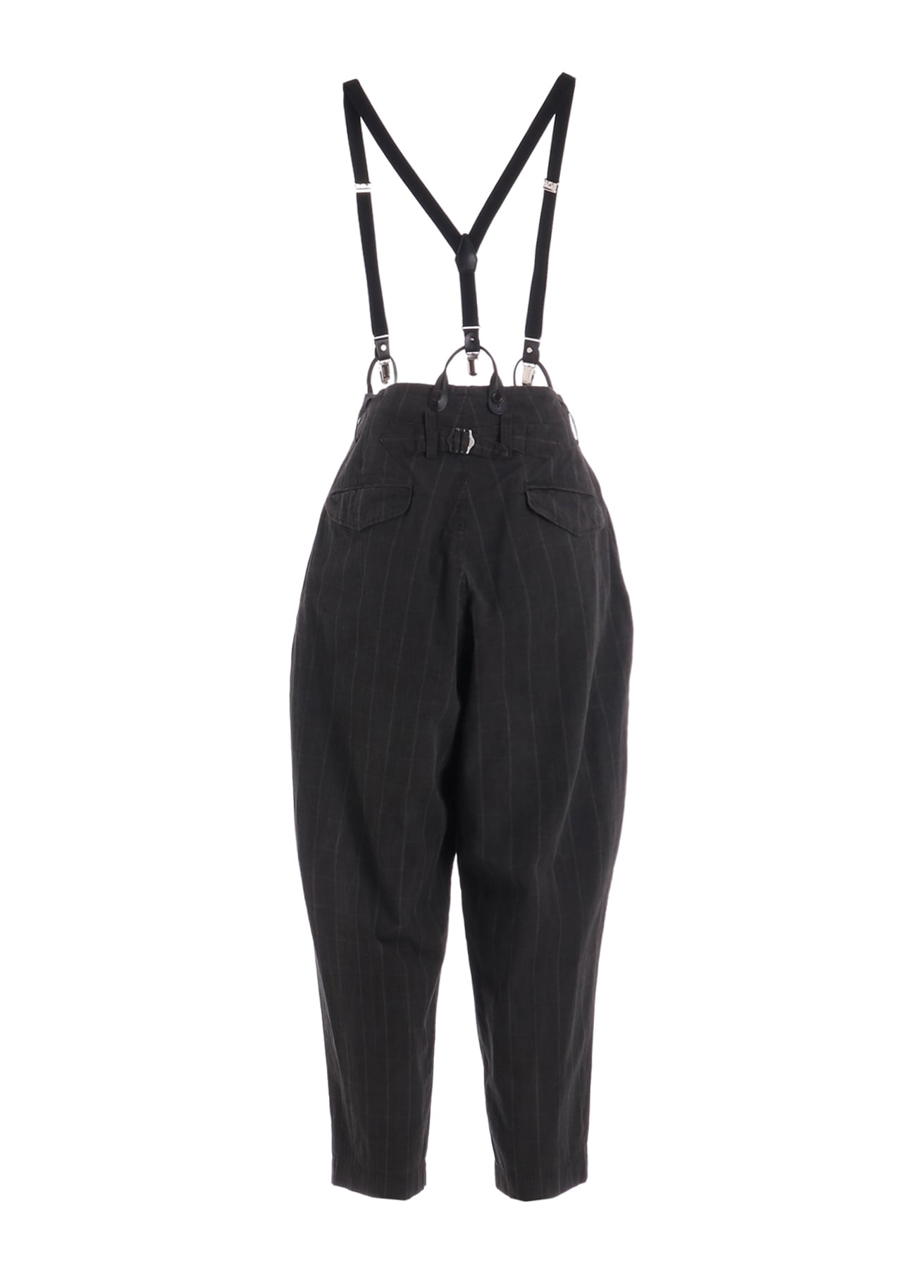 COTTON PLAID SUSPENDER PANTS