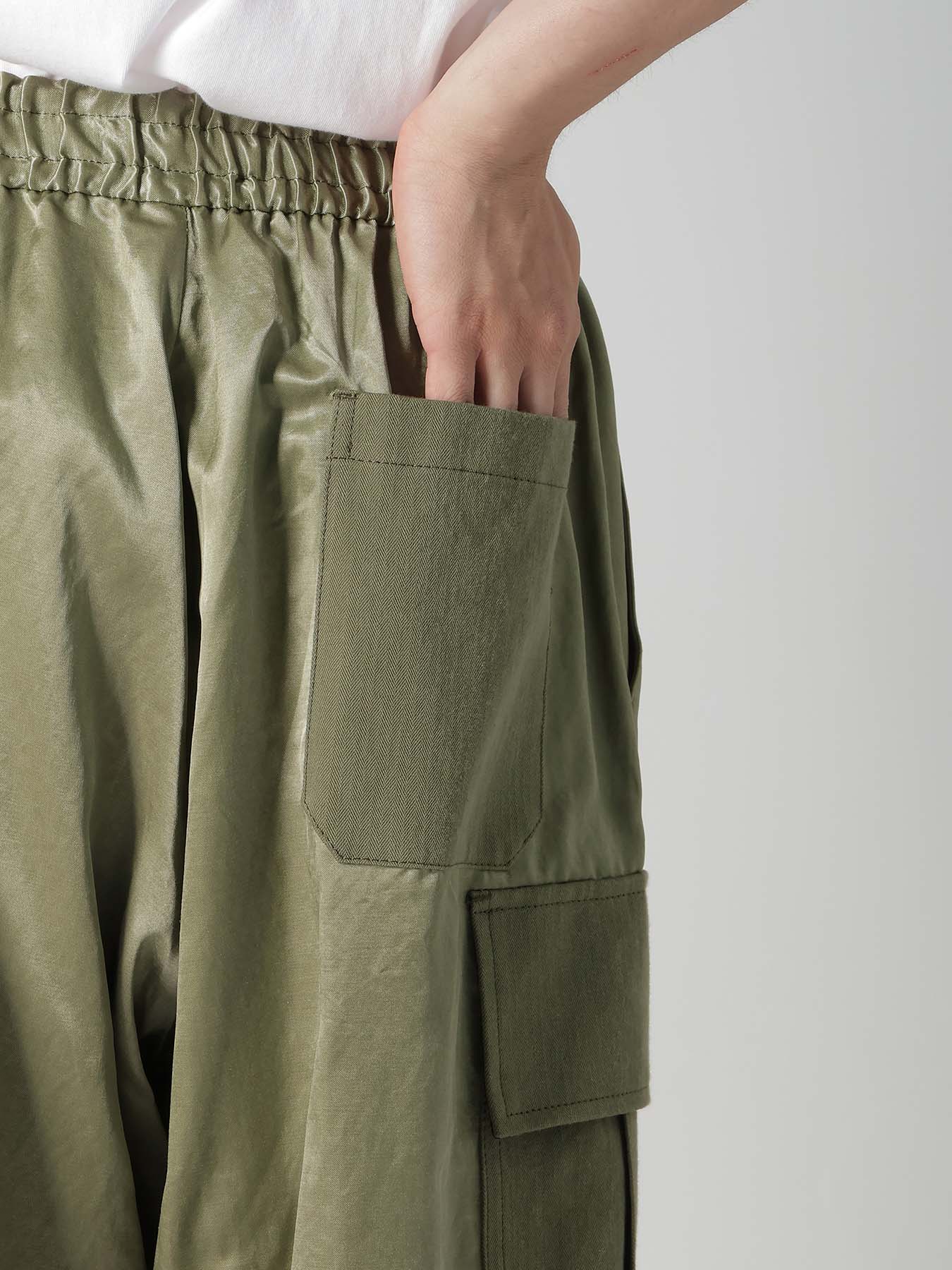 SATIN/COTTON CARGO PANTS