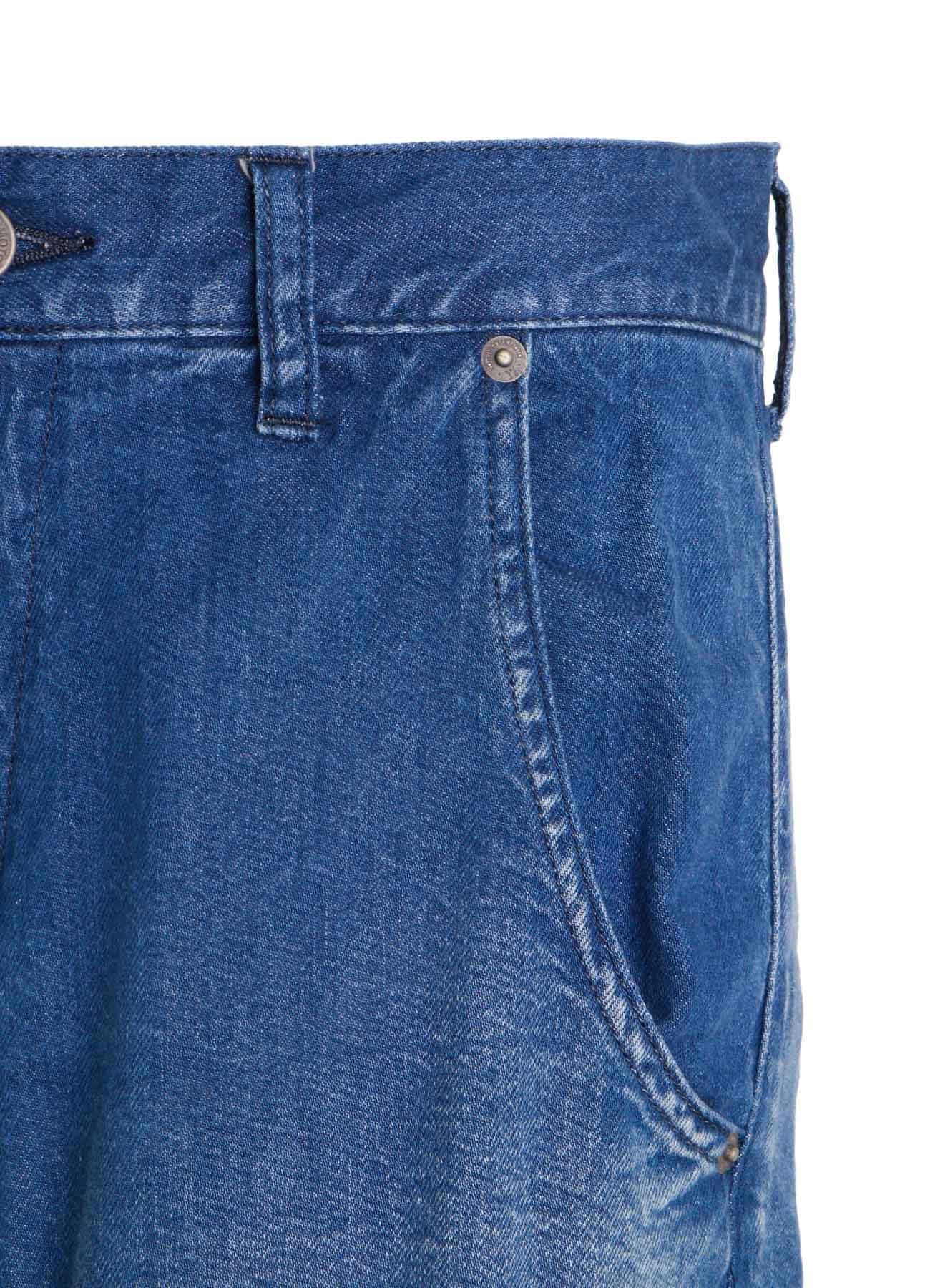 8OZ SPOTTED DENIM WIDE PANTS WITH GUSSET