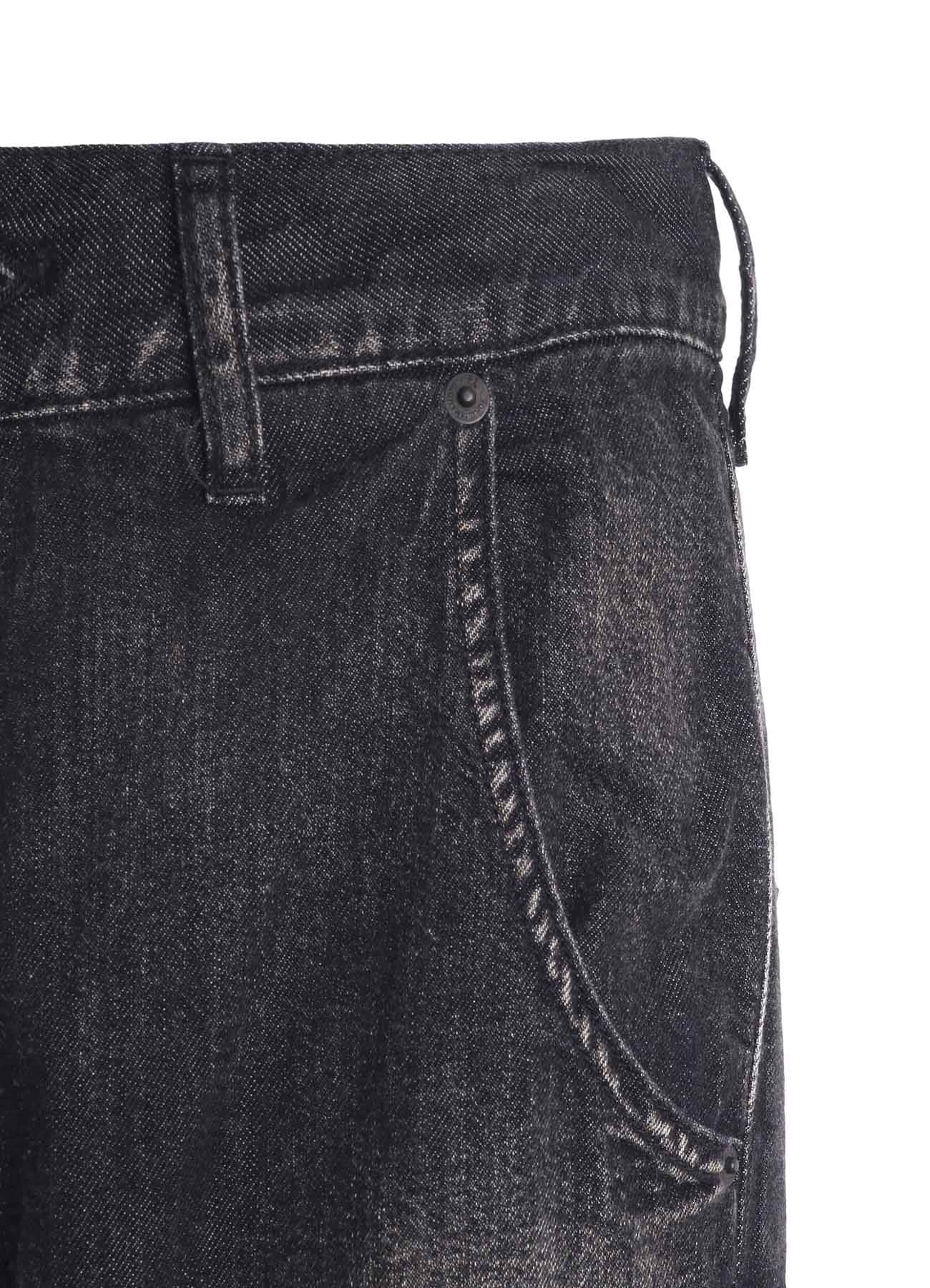 8OZ SPOTTED DENIM WIDE PANTS WITH GUSSET