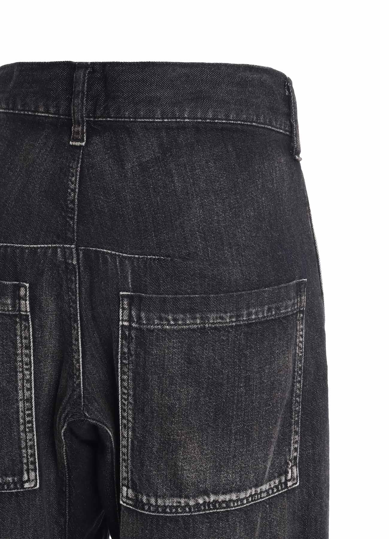 8OZ SPOTTED DENIM WIDE PANTS WITH GUSSET