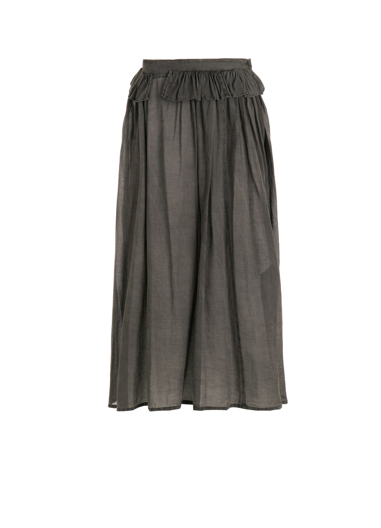 CUPRO/COTTON GARMENT DYED GATHER SKIRT