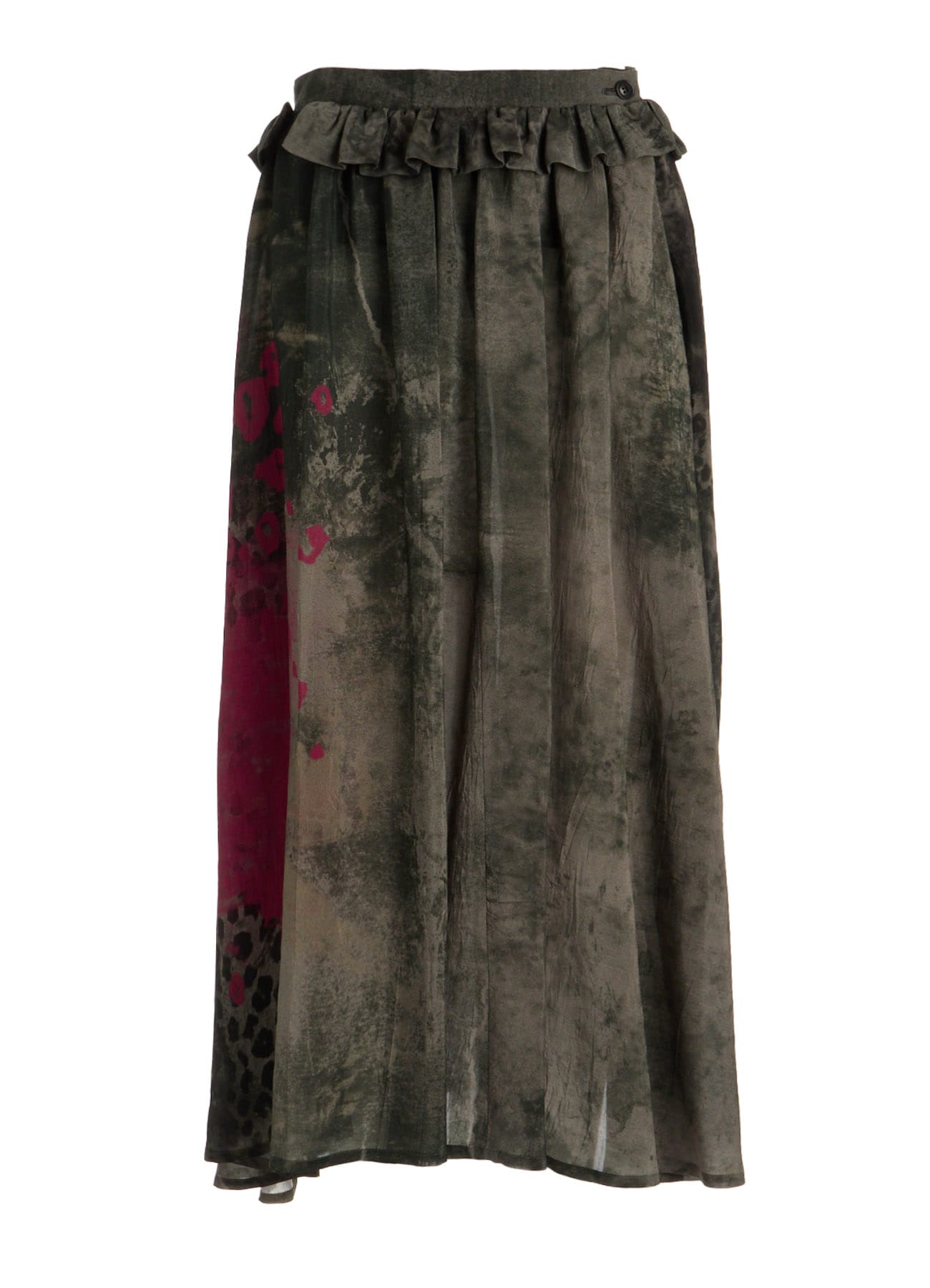 LEOPARD CUPRO GATHER SKIRT