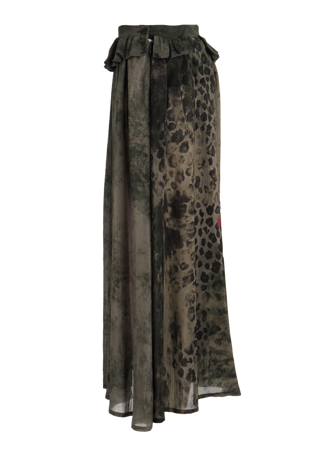 LEOPARD CUPRO GATHER SKIRT