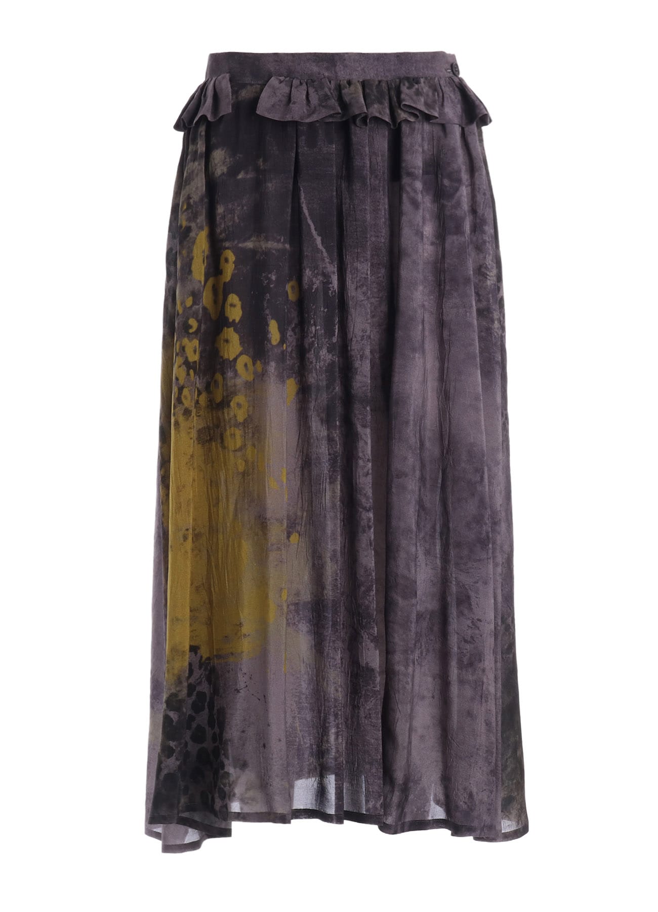 LEOPARD CUPRO GATHER SKIRT