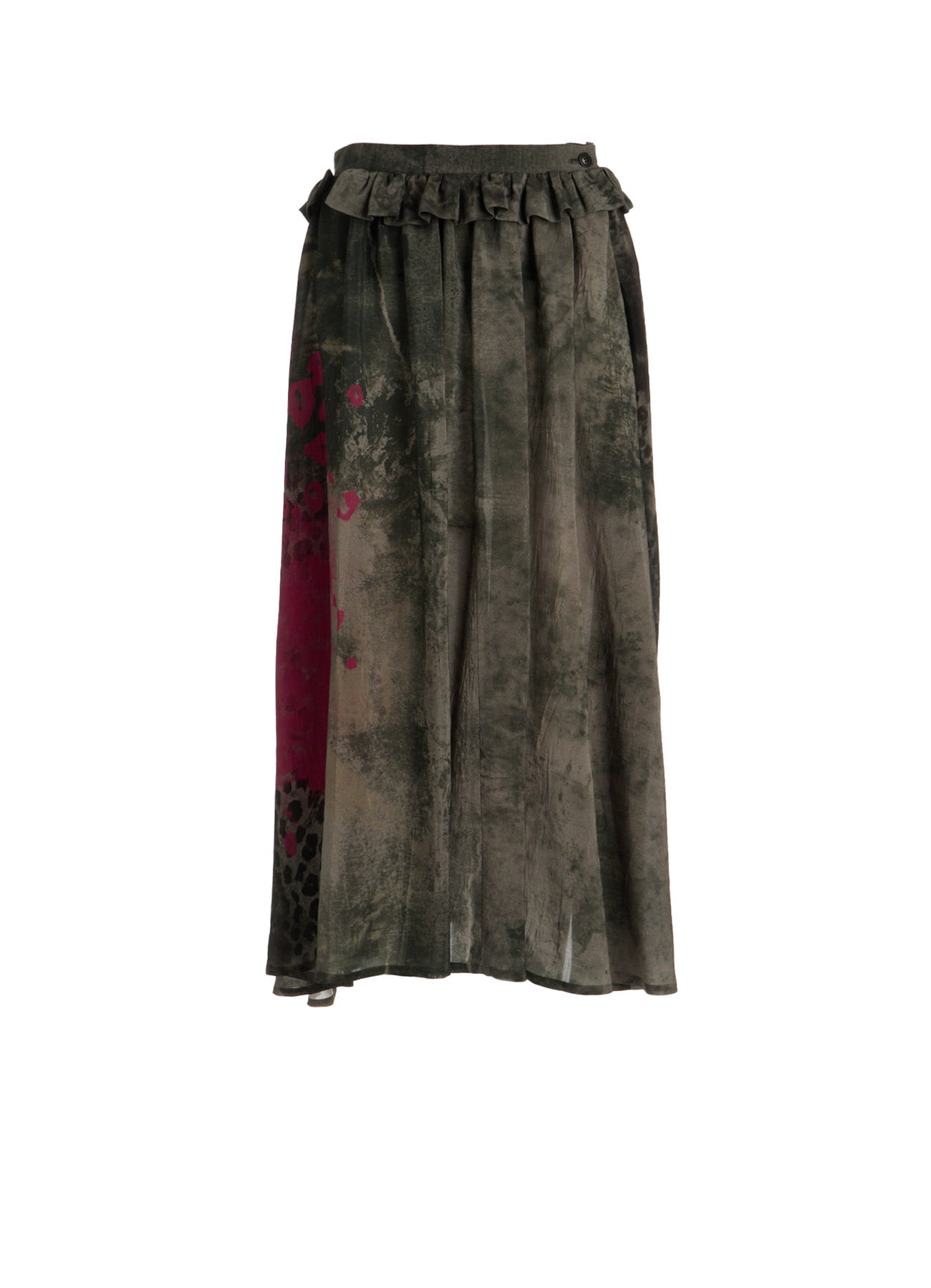 LEOPARD CUPRO GATHER SKIRT