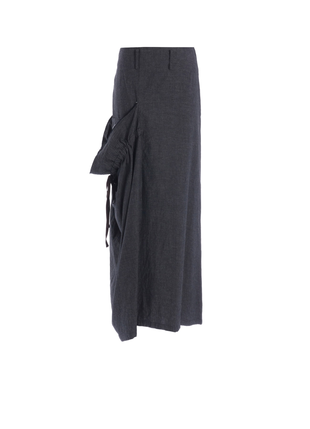 HERRINGBONE DENIM RIGHT SIDE GATHER SKIRT