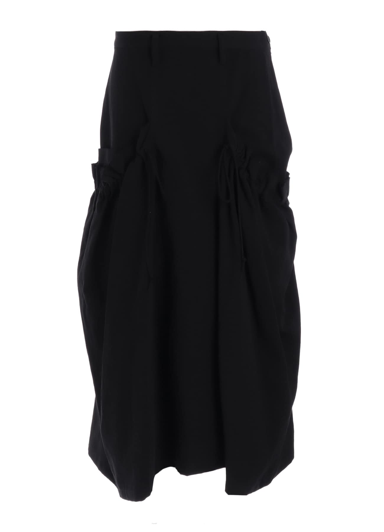 COTTON FLAX GABARDINE GATHER CLOTH SKIRT